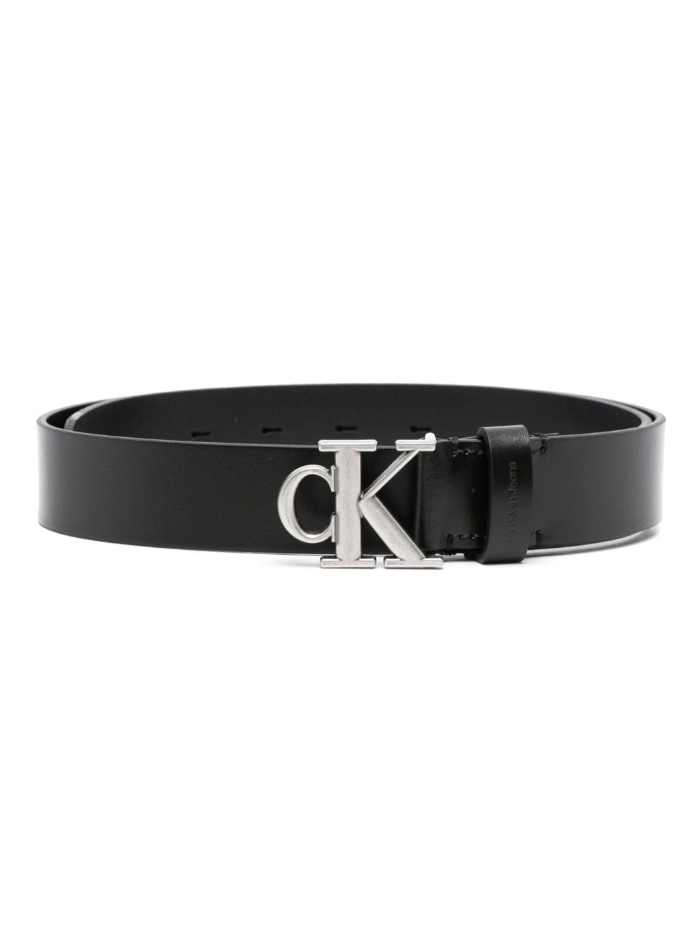 Calvin Klein Jeans monogram-plaque leather belt - Black von Calvin Klein Jeans