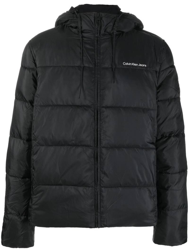 Calvin Klein Jeans padded drawstring hood jacket - Black von Calvin Klein Jeans