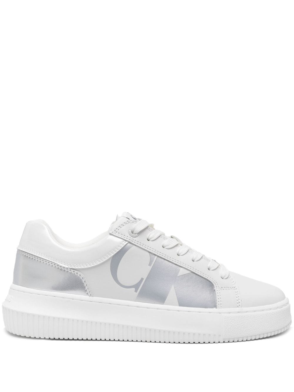 Calvin Klein Jeans panelled leather sneakers - White von Calvin Klein Jeans