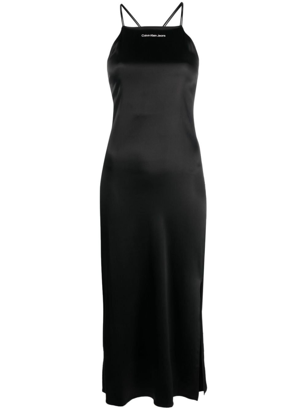 Calvin Klein Jeans satin open-back midi dress - Black von Calvin Klein Jeans