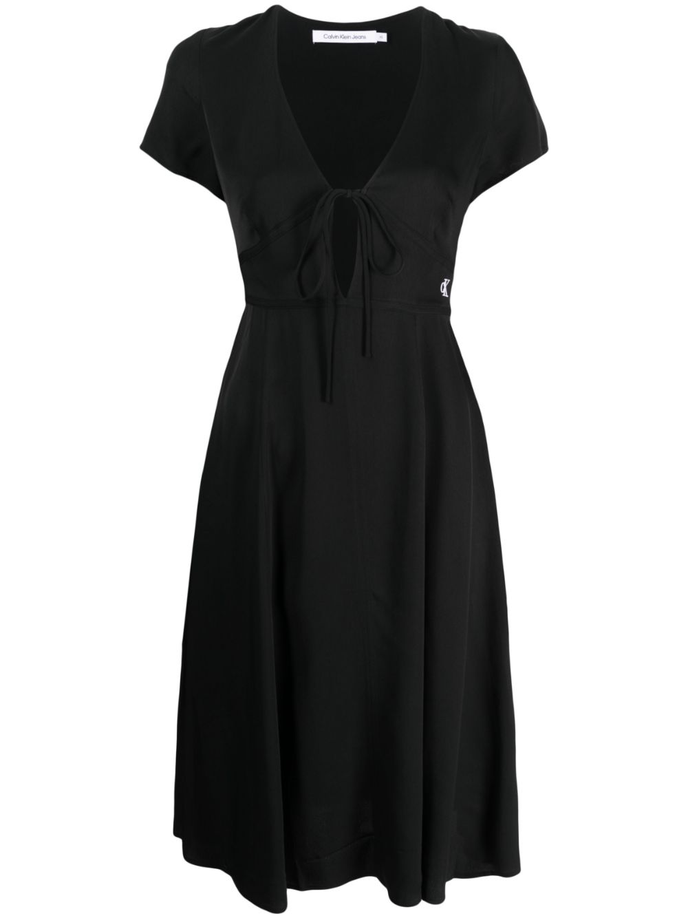 Calvin Klein Jeans short-sleeve V-neck midi dress - Black von Calvin Klein Jeans