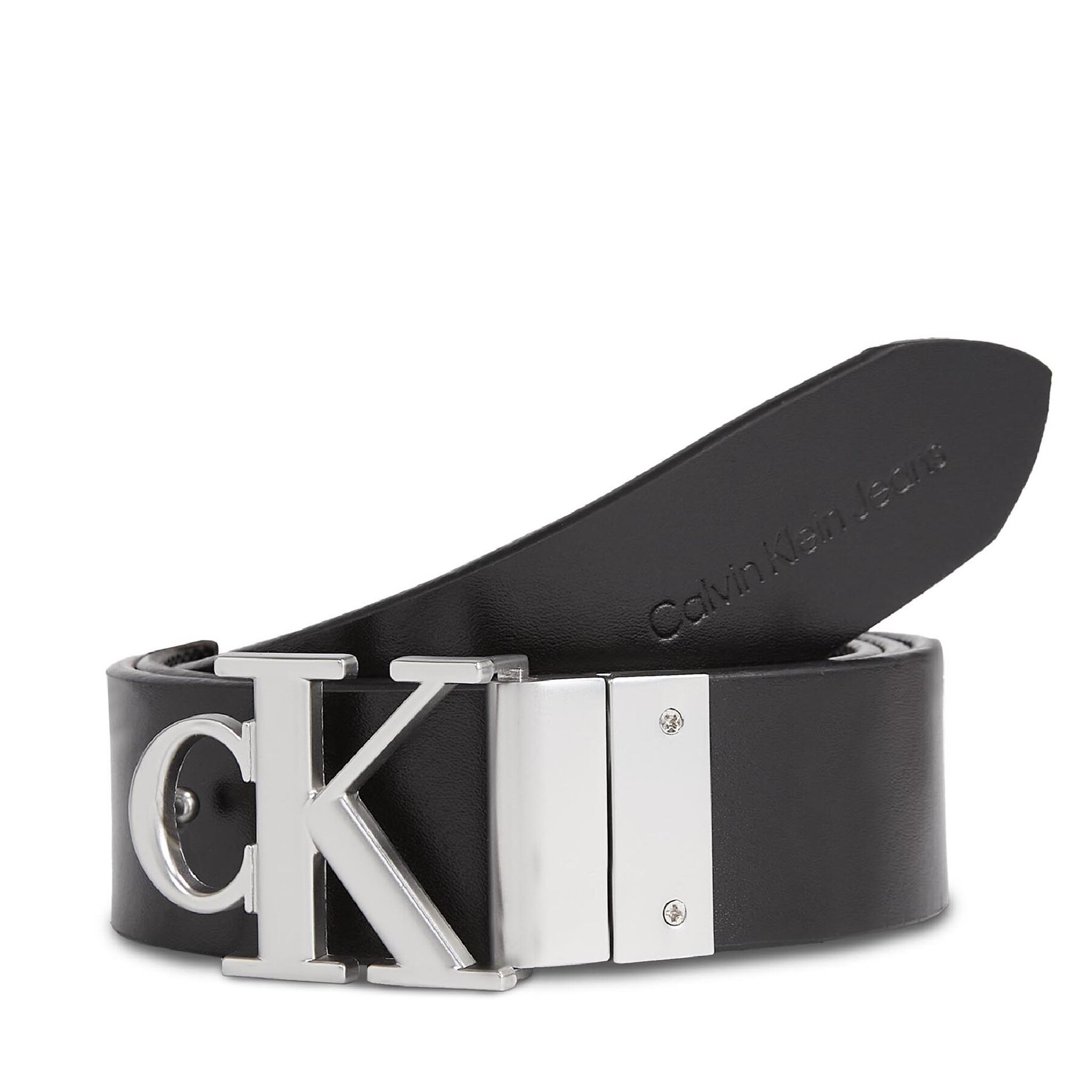 Damengürtel Calvin Klein Jeans Round Mono Pl Rev Lthr Belt 30Mm K60K611489 Black/Black 01B von Calvin Klein Jeans