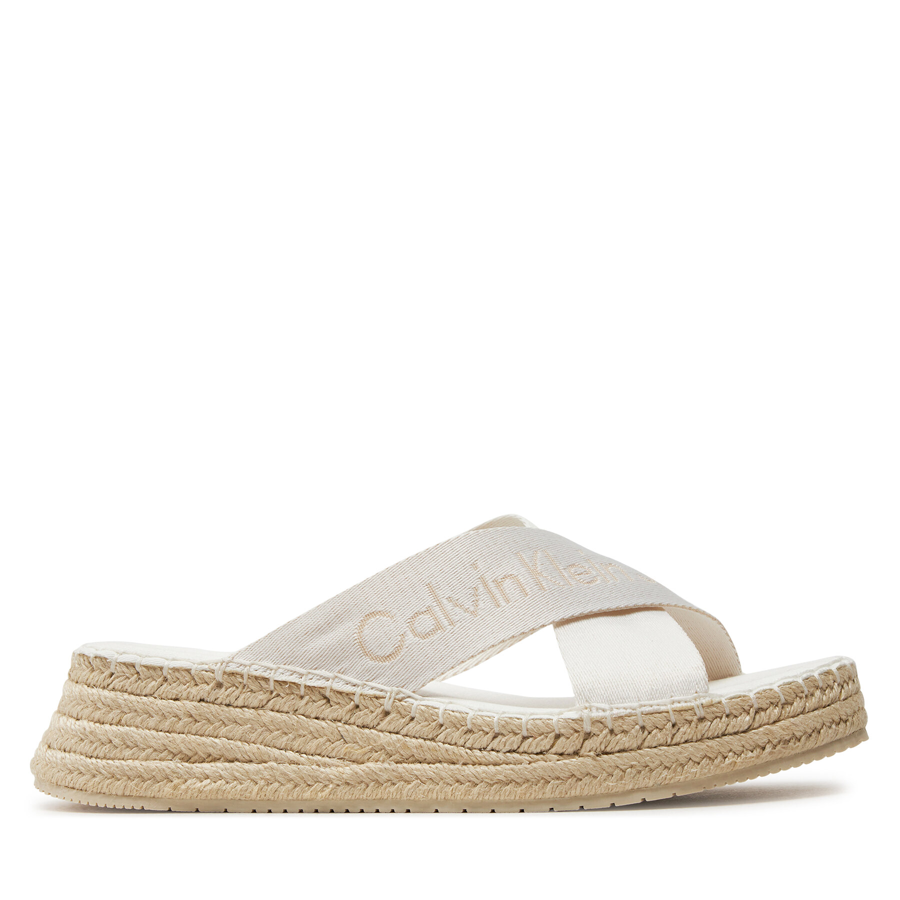 Espadrilles Calvin Klein Jeans Sporty Wedge Rope Sandal Mr YW0YW01364 Off White 0K4 von Calvin Klein Jeans