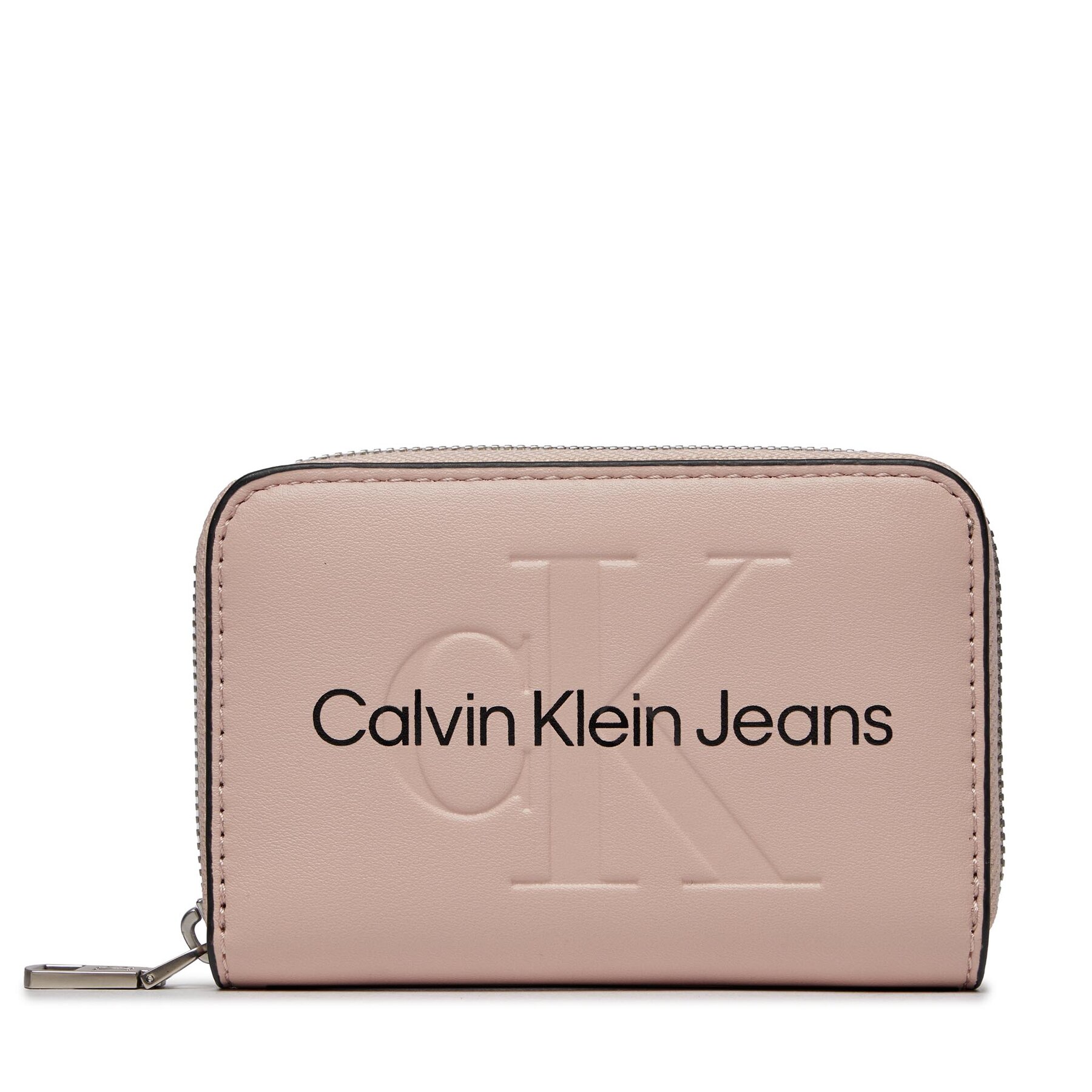 Große Damen Geldbörse Calvin Klein Jeans Sculpted Med Zip Around Mono K60K607229 Pale Conch TFT von Calvin Klein Jeans