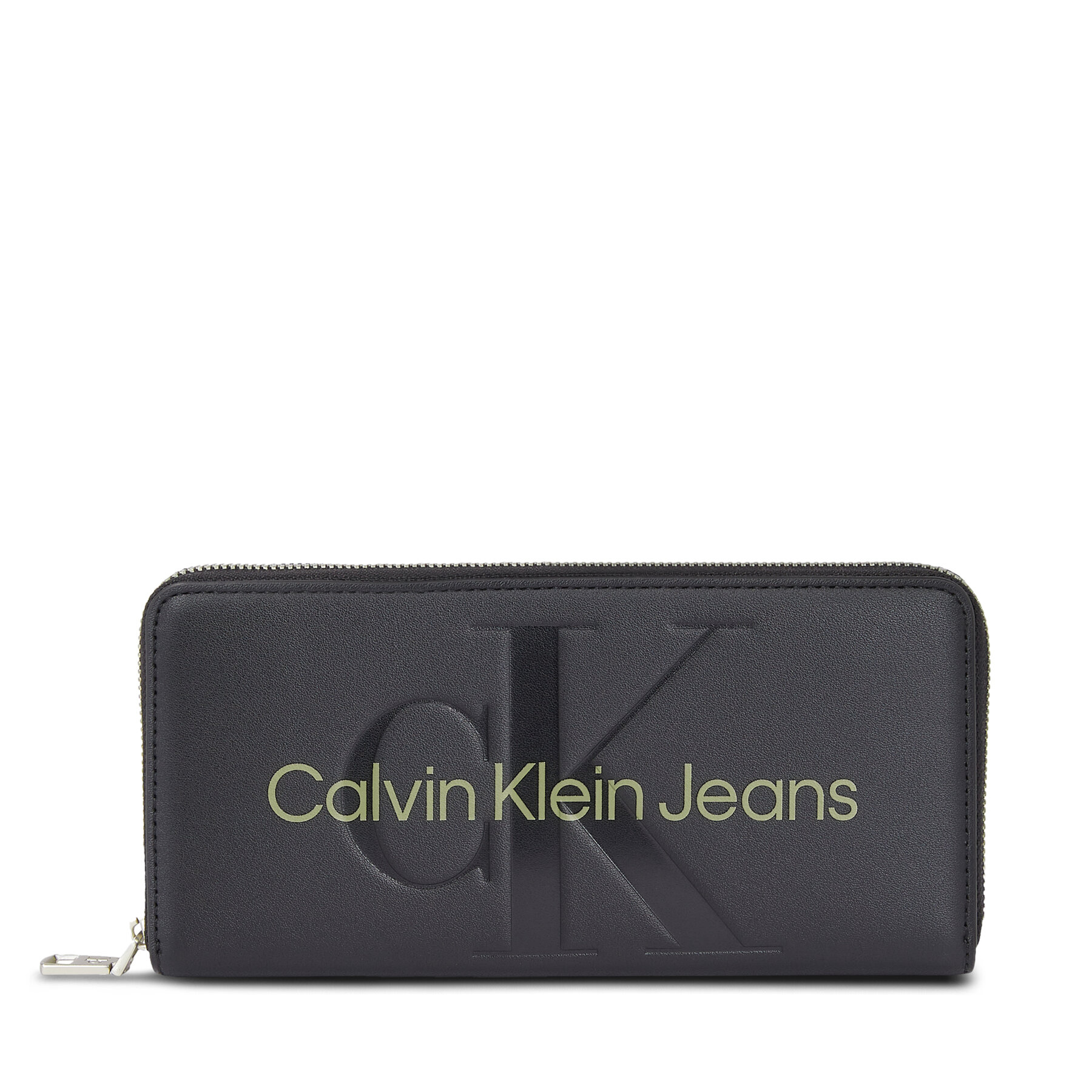 Große Damen Geldbörse Calvin Klein Jeans Sculpted Mono Zip Around Mono K60K607634 Black/Dark Juniper 0GX von Calvin Klein Jeans