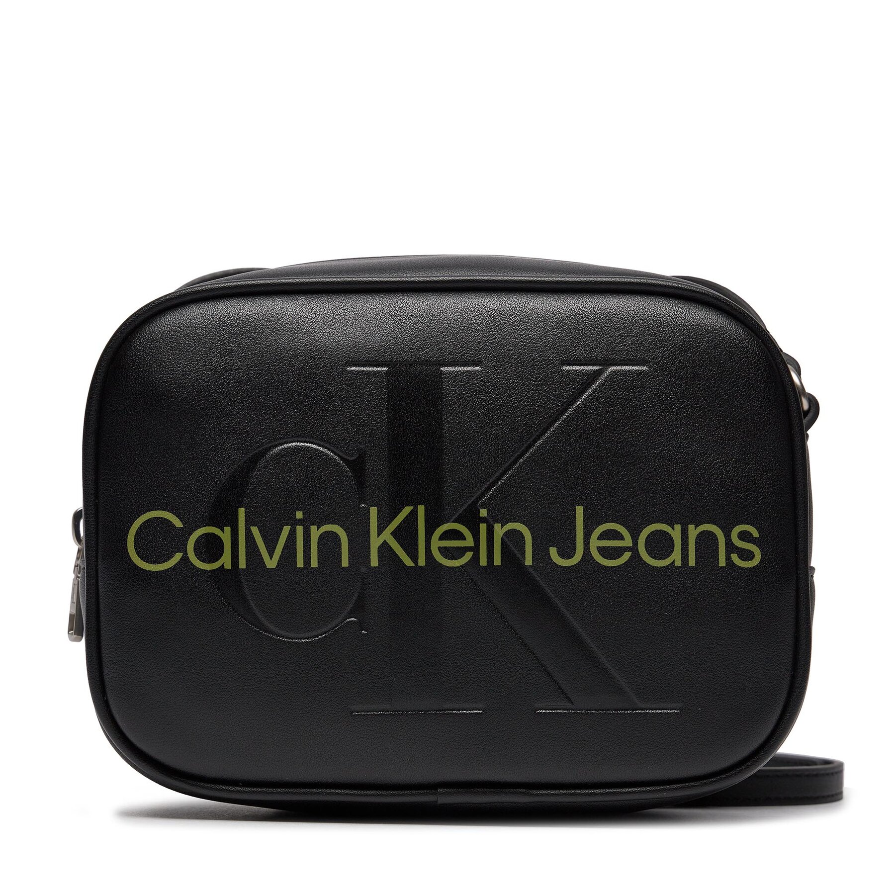 Handtasche Calvin Klein Jeans Sculpted Camera Bag18 Mono K60K610275 Black/Dark Juniper 0GX von Calvin Klein Jeans