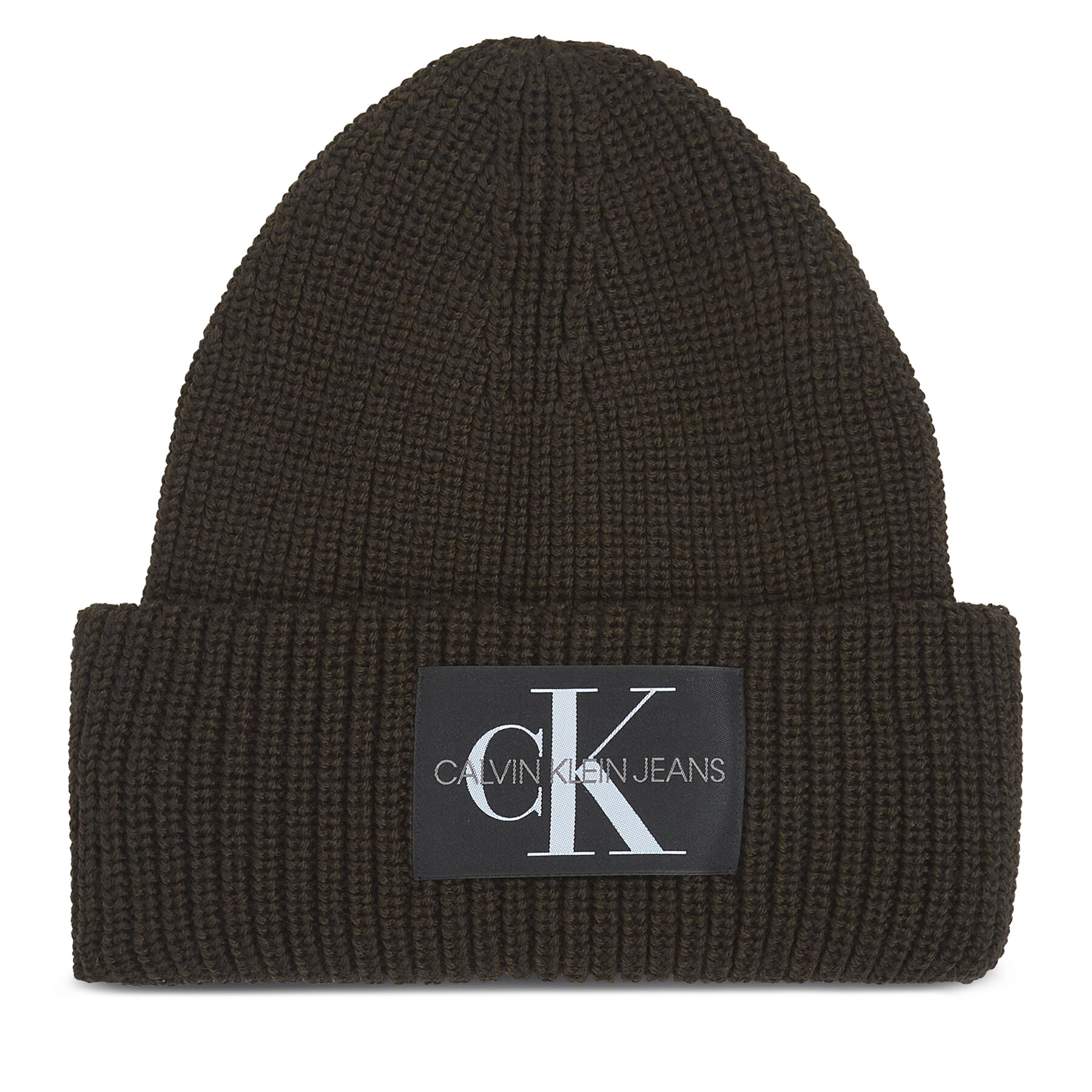 Mütze Calvin Klein Jeans Monologo Patch Beanie K50K506242 Dark Chestnut GT8 von Calvin Klein Jeans