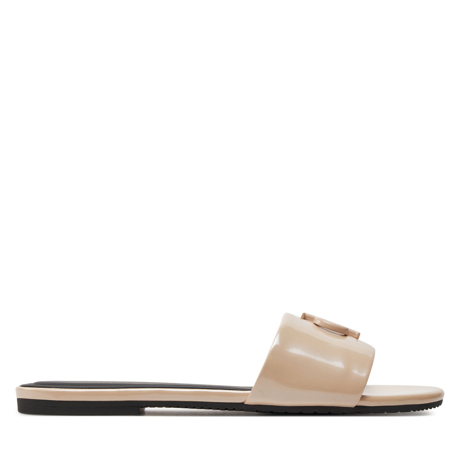 Pantoletten Calvin Klein Jeans Flat Sandal Slide Mg Met YW0YW01348 Whisper Pink ABJ von Calvin Klein Jeans