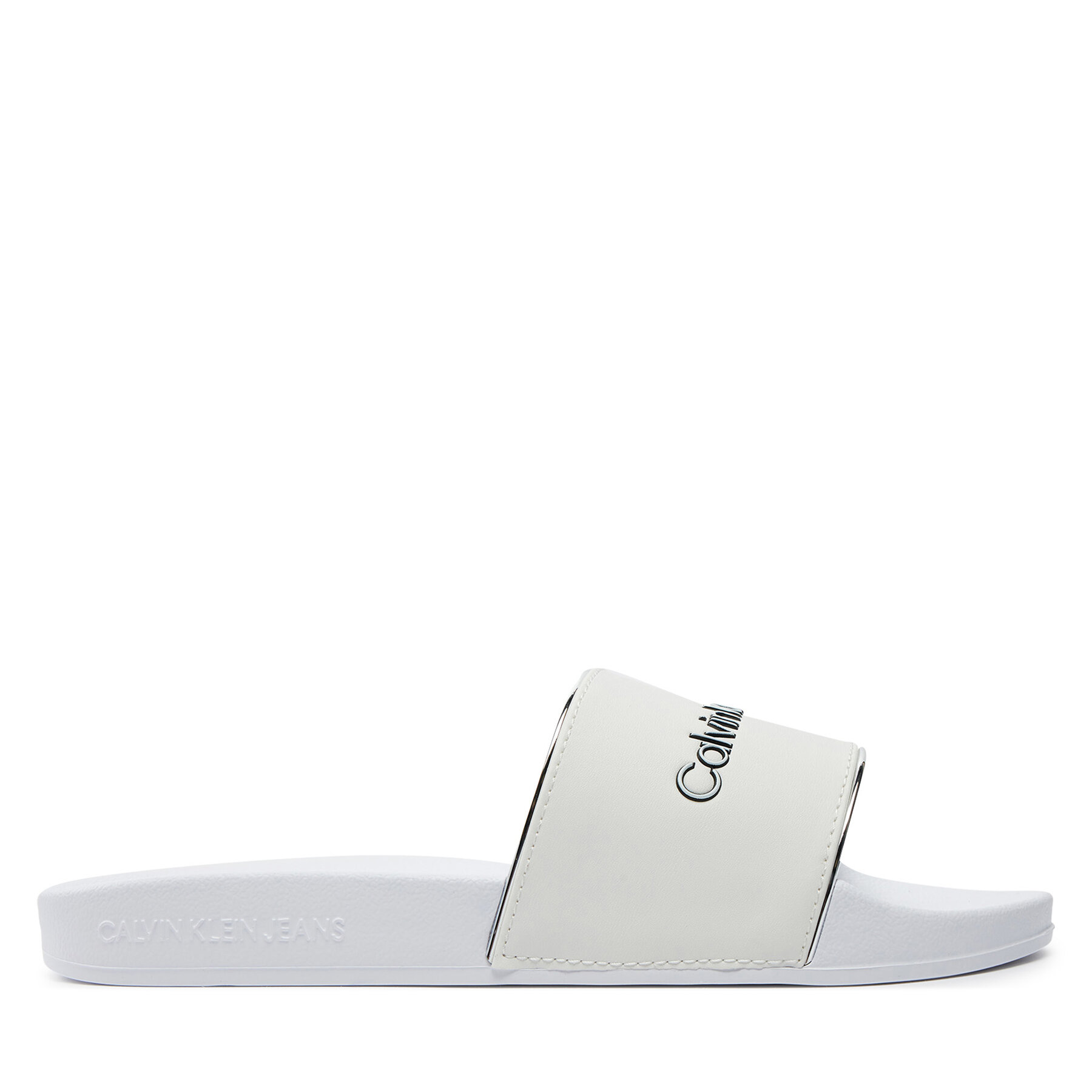 Pantoletten Calvin Klein Jeans Slide Instituitional Mtr YW0YW01508 Weiß Pantoletten Calvin Klein Jeans Slide Instituitional Mtr YW0YW01508 Weiß von Calvin Klein Jeans