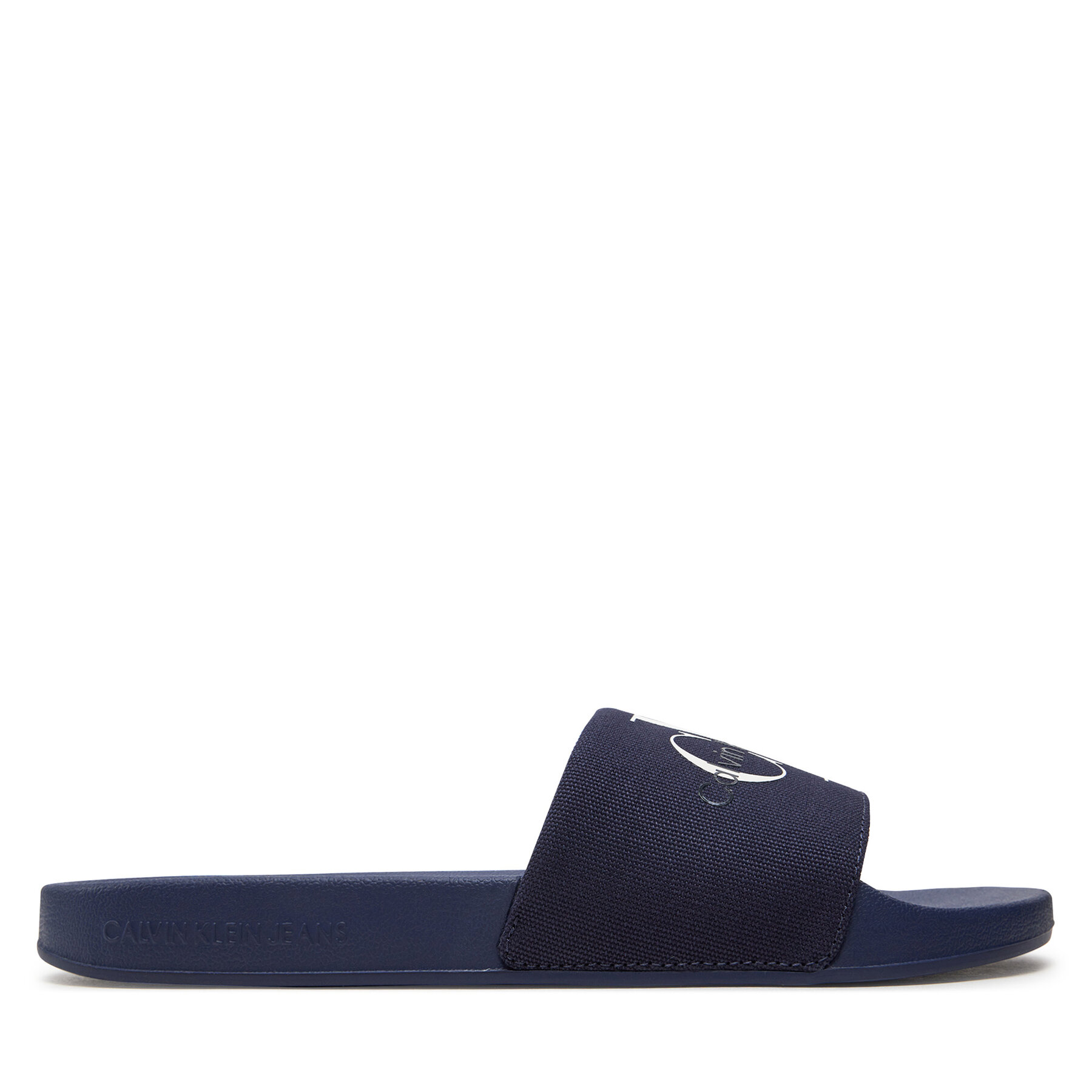 Pantoletten Calvin Klein Jeans Slide Monogram Co YM0YM00061 Navy 0GY von Calvin Klein Jeans