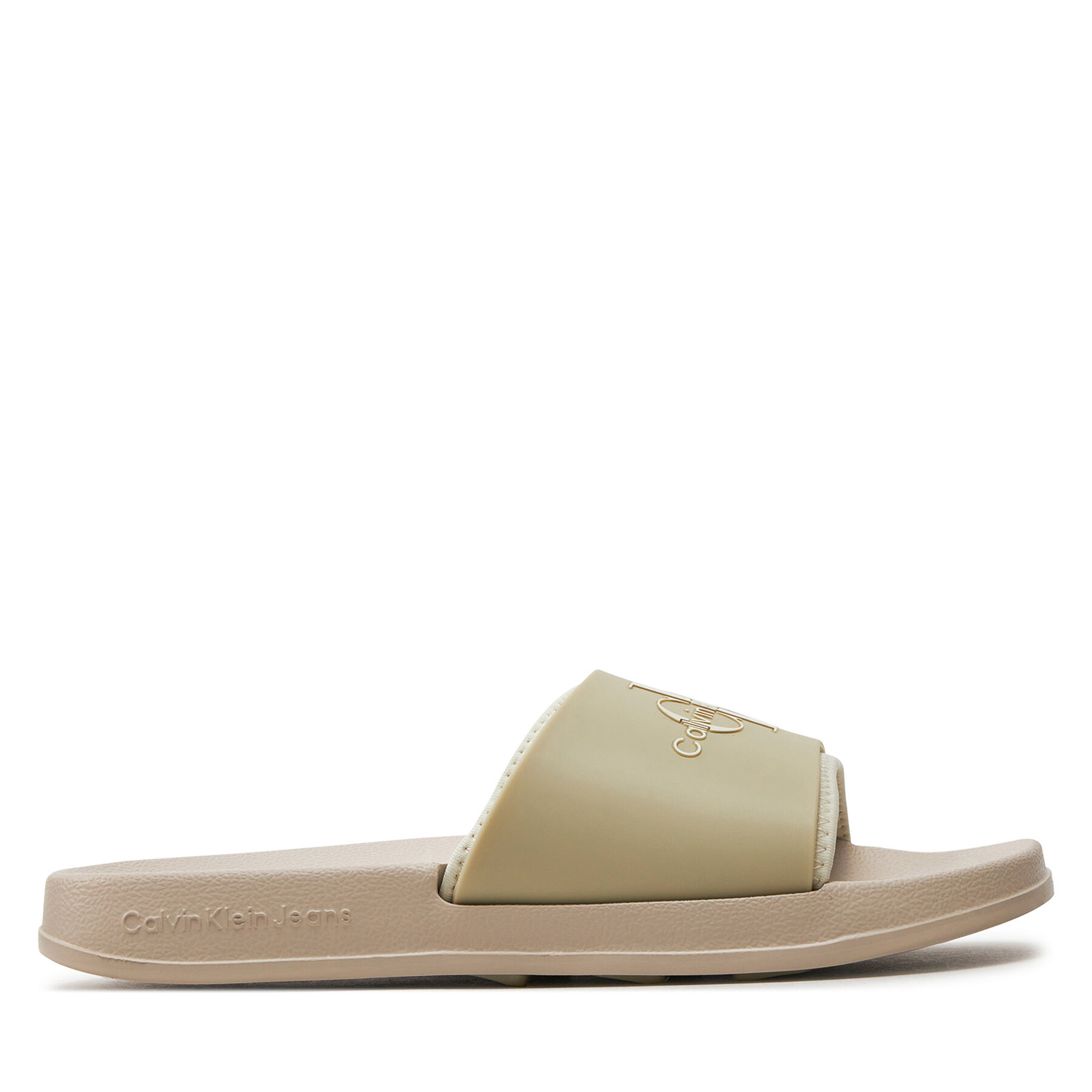 Pantoletten Calvin Klein Jeans Slide Monogram Tpu Ml Wn YW0YW00585 Eggshell/Creamy White 0F4 von Calvin Klein Jeans