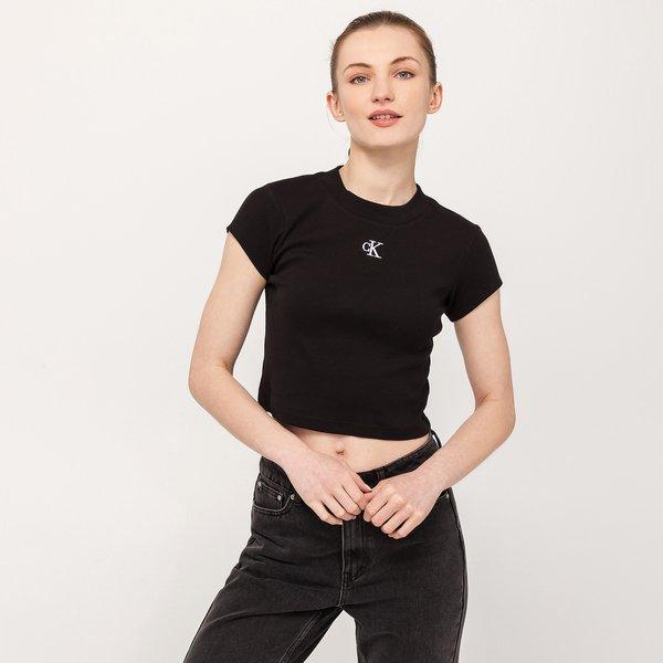 T-shirt, Rundhals, Kurzarm Damen Black S von Calvin Klein Jeans