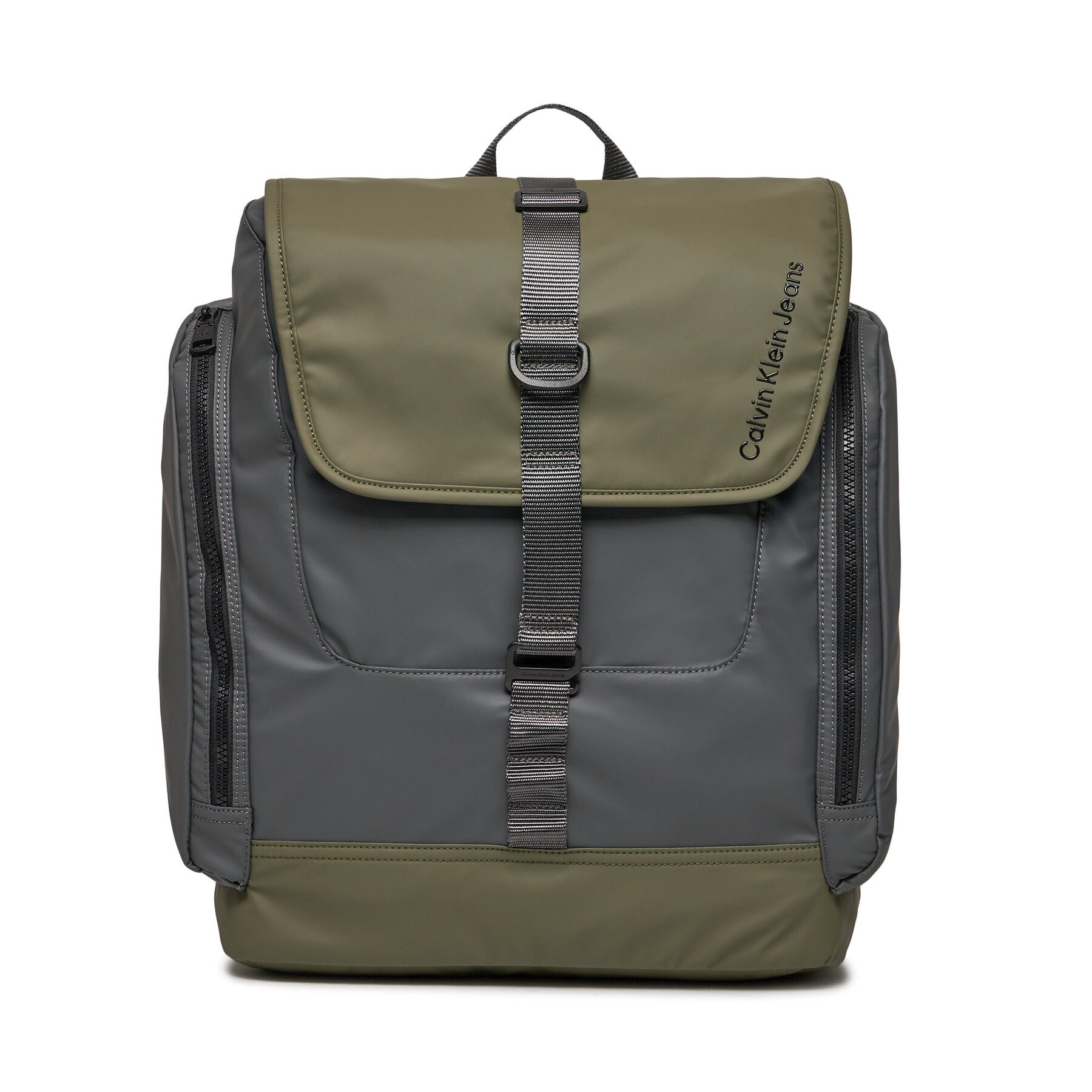 Rucksack Calvin Klein Jeans Utilitarian Elongated Flap Bp40 K50K511506 Dark Grey/Dusty Olive 0IO von Calvin Klein Jeans