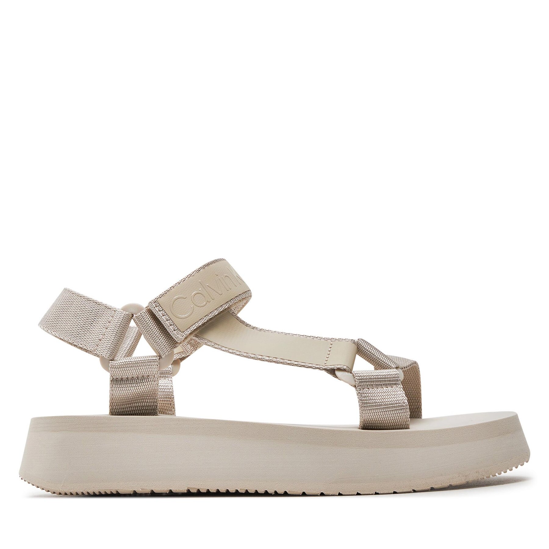 Sandalen Calvin Klein Jeans Sandal Velcro Webbing Dc YW0YW01353 Eggshell ACF von Calvin Klein Jeans