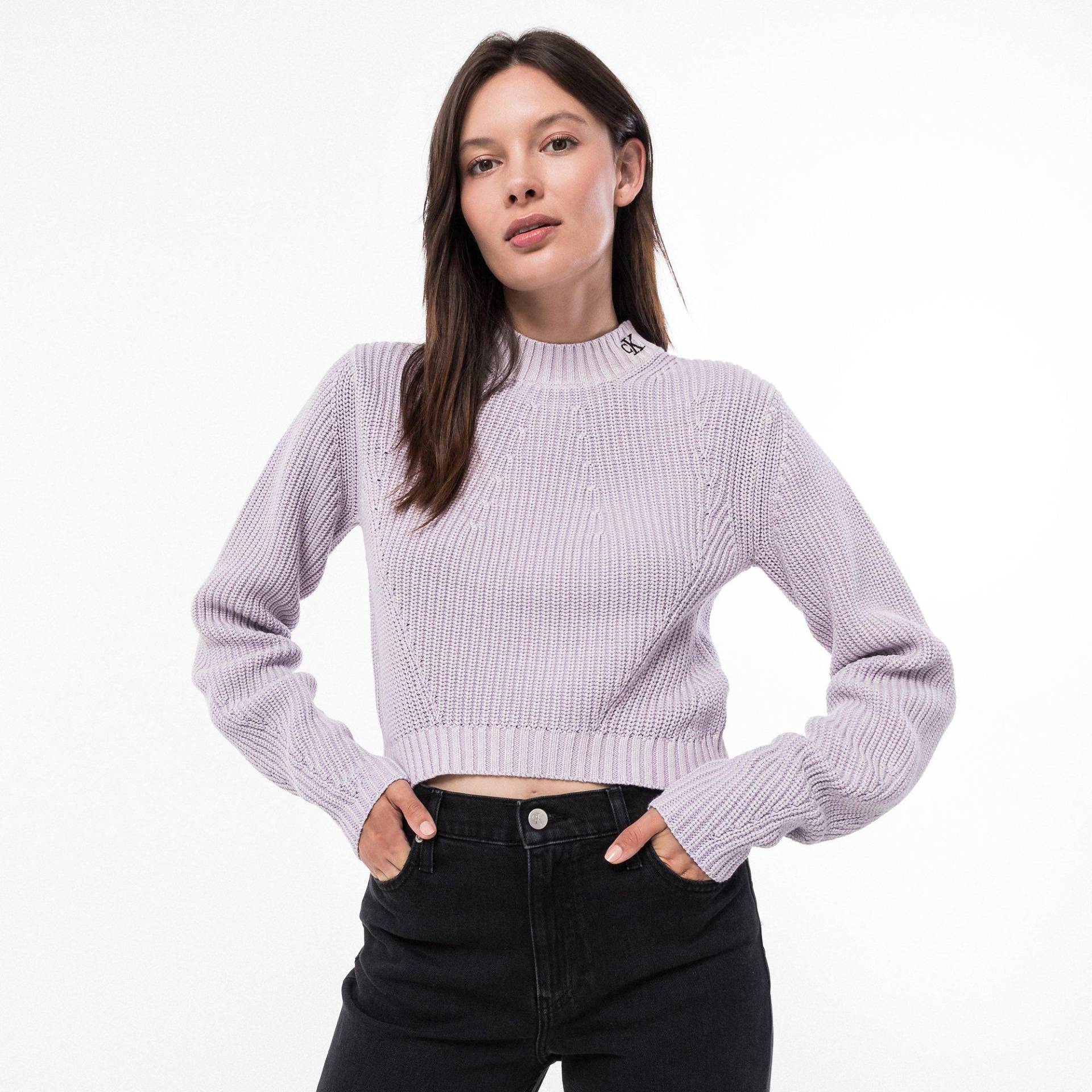 Pullover, Stehkragen, Langarm Damen Lila M von Calvin Klein Jeans