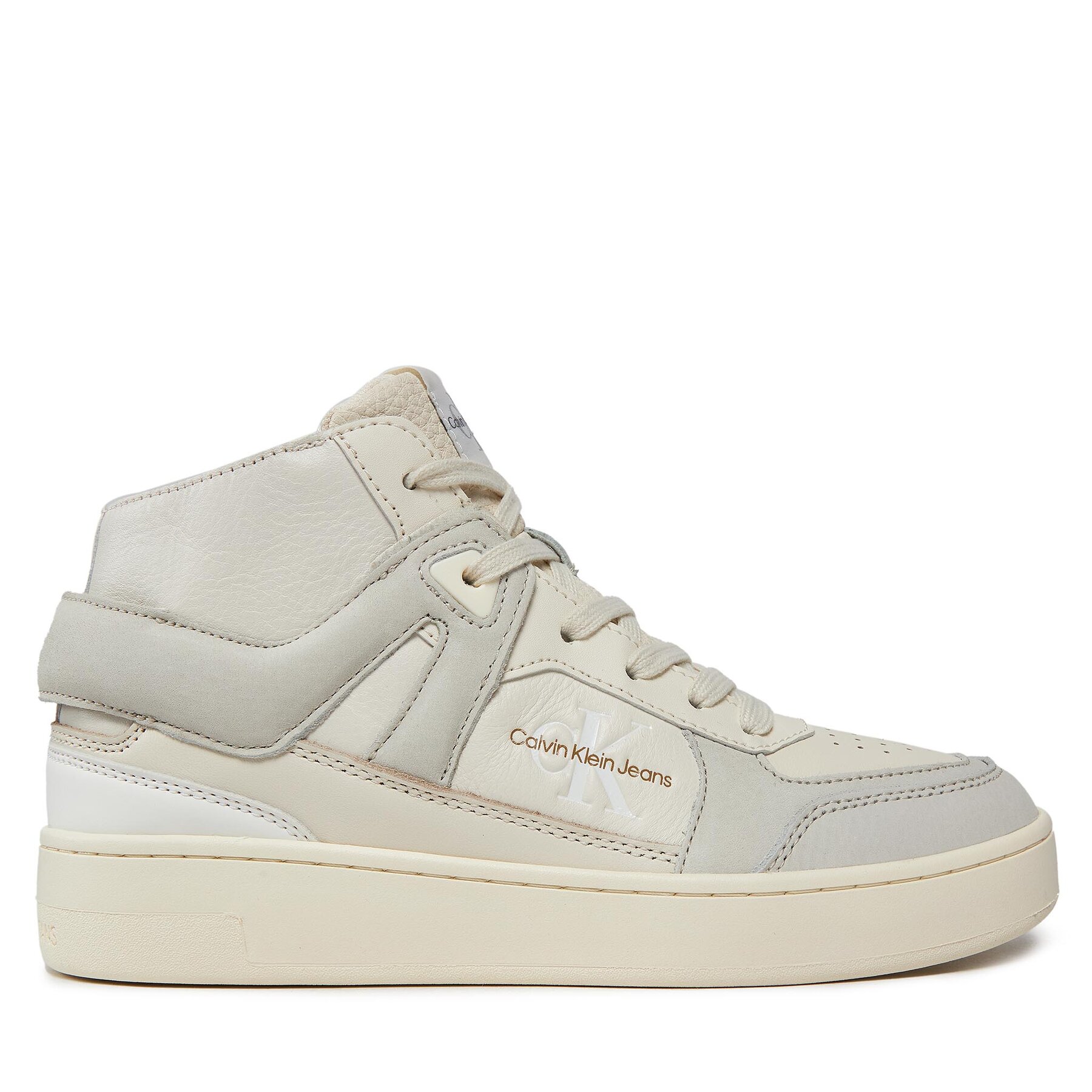 Sneakers Calvin Klein Jeans Basket Cupsole High Mix Ml Fad YW0YW01300 Creamy White/Eggshell 0GF von Calvin Klein Jeans