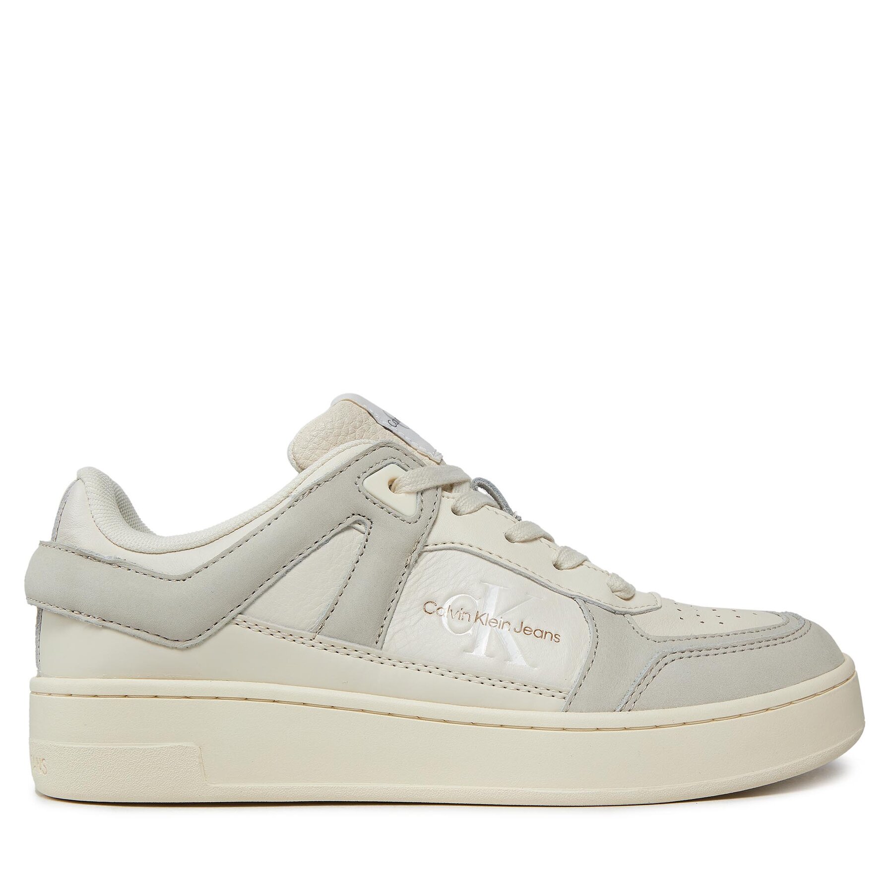 Sneakers Calvin Klein Jeans Basket Cupsole Low Mix Ml Fad YW0YW01301 Creamy White/Eggshell 0GF von Calvin Klein Jeans