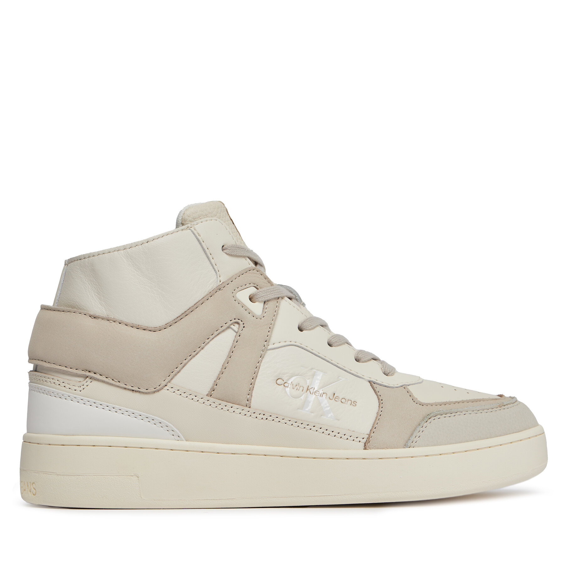 Sneakers Calvin Klein Jeans Basket Cupsole Mid Lth Ml Fad YM0YM00883 Creamy White/Eggshell 0GF von Calvin Klein Jeans