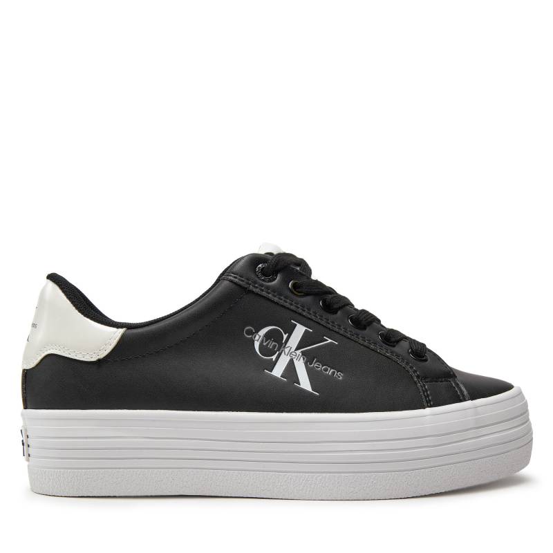 Sneakers Calvin Klein Jeans Bold Vulc Flatf Lace Lth Met YW0YW01393 Schwarz von Calvin Klein Jeans