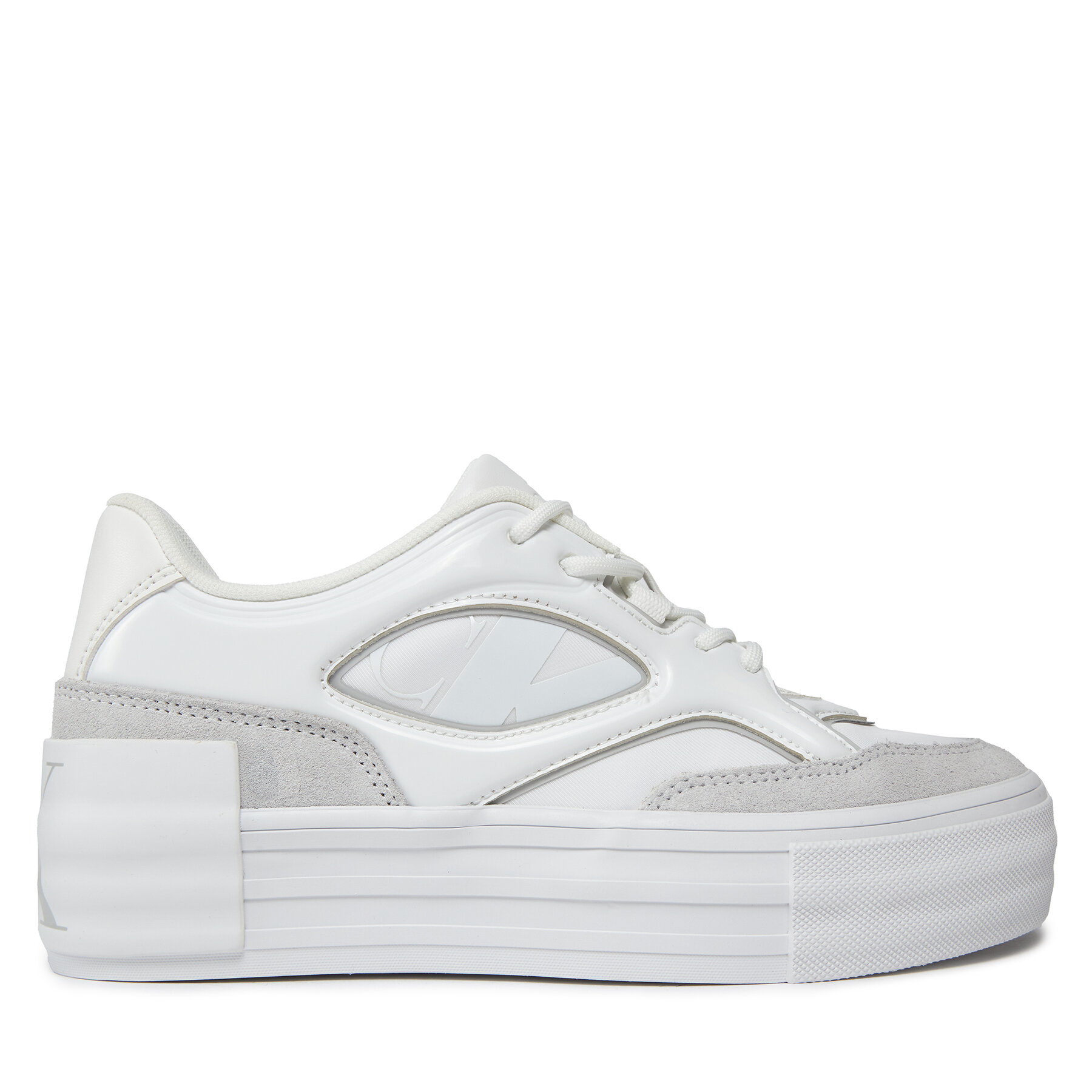 Sneakers Calvin Klein Jeans Bold Vulc Flatf Lace Mix Mg Lum YW0YW01295 Bright White/Oyster Mushroom 01V von Calvin Klein Jeans