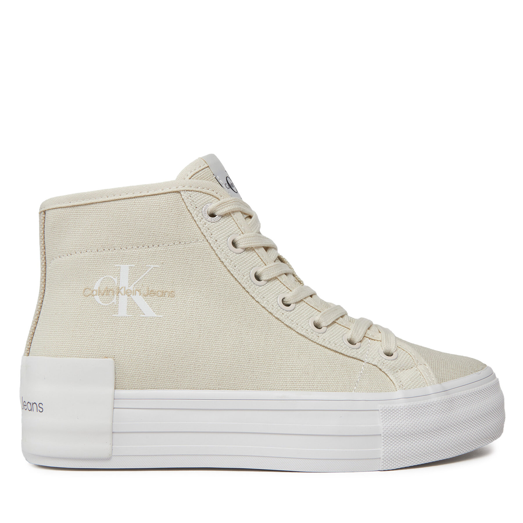 Sneakers Calvin Klein Jeans Bold Vulc Flatf Mid Cs Ml Btw YW0YW01392 Creamy White/Eggshell 0GI von Calvin Klein Jeans