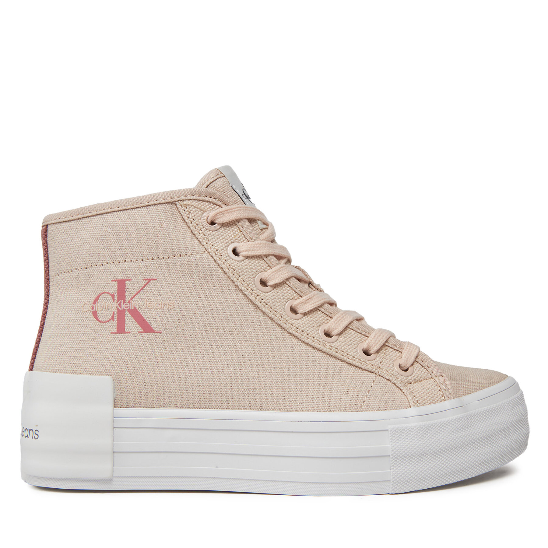 Sneakers Calvin Klein Jeans Bold Vulc Flatf Mid Cs Ml Btw YW0YW01392 Whisper Pink/Ash Rose/Bright White 0K6 von Calvin Klein Jeans