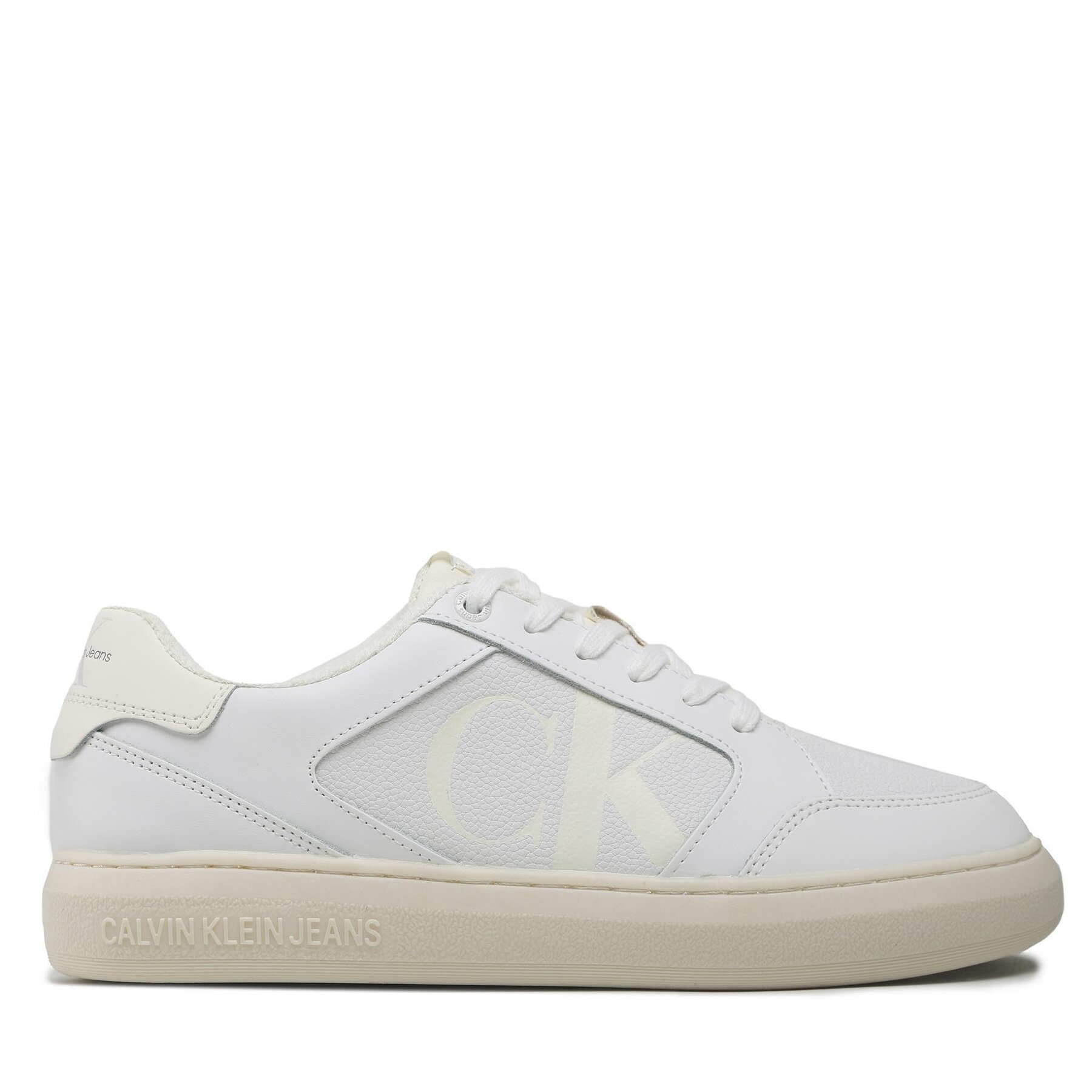 Sneakers Calvin Klein Jeans Casual Cupsole Lth-Pu Mono YM0YM00573 White/Ivory 0K7 von Calvin Klein Jeans