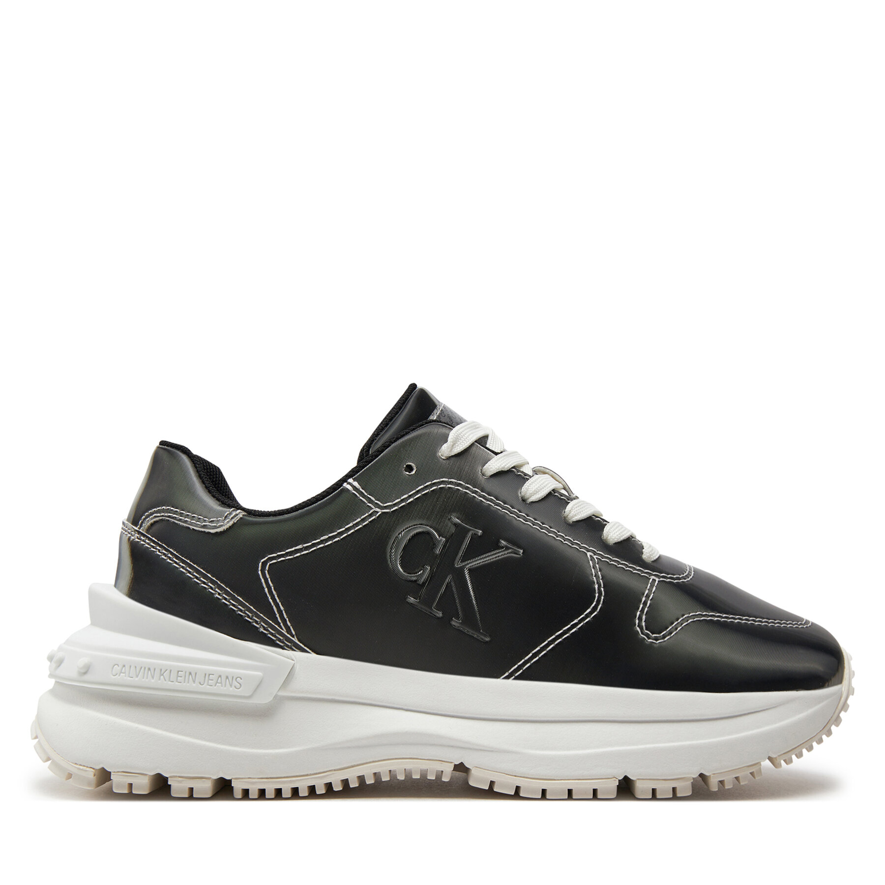 Sneakers Calvin Klein Jeans Chunky Runner Low V Mg Dc YW0YW01424 Metallic Silver/Bright White 0I0 von Calvin Klein Jeans