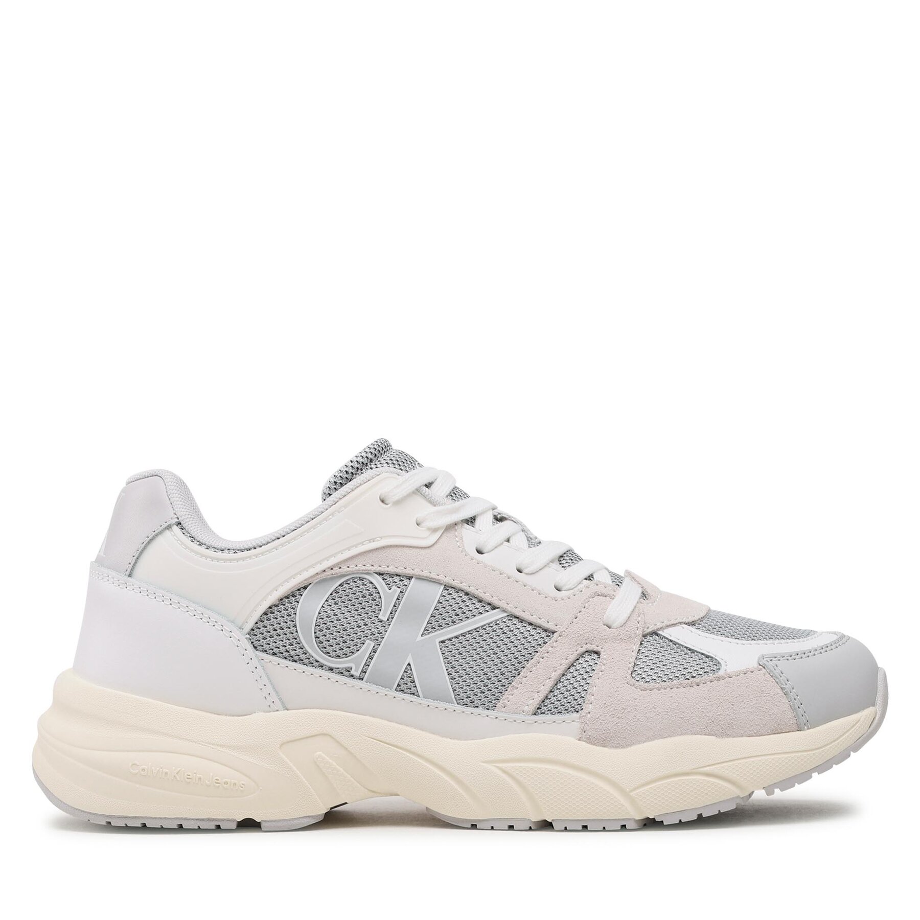 Sneakers Calvin Klein Jeans Retro Tennis Laceup Mix Lth YM0YM00696 Oyster Mushroom PSX von Calvin Klein Jeans