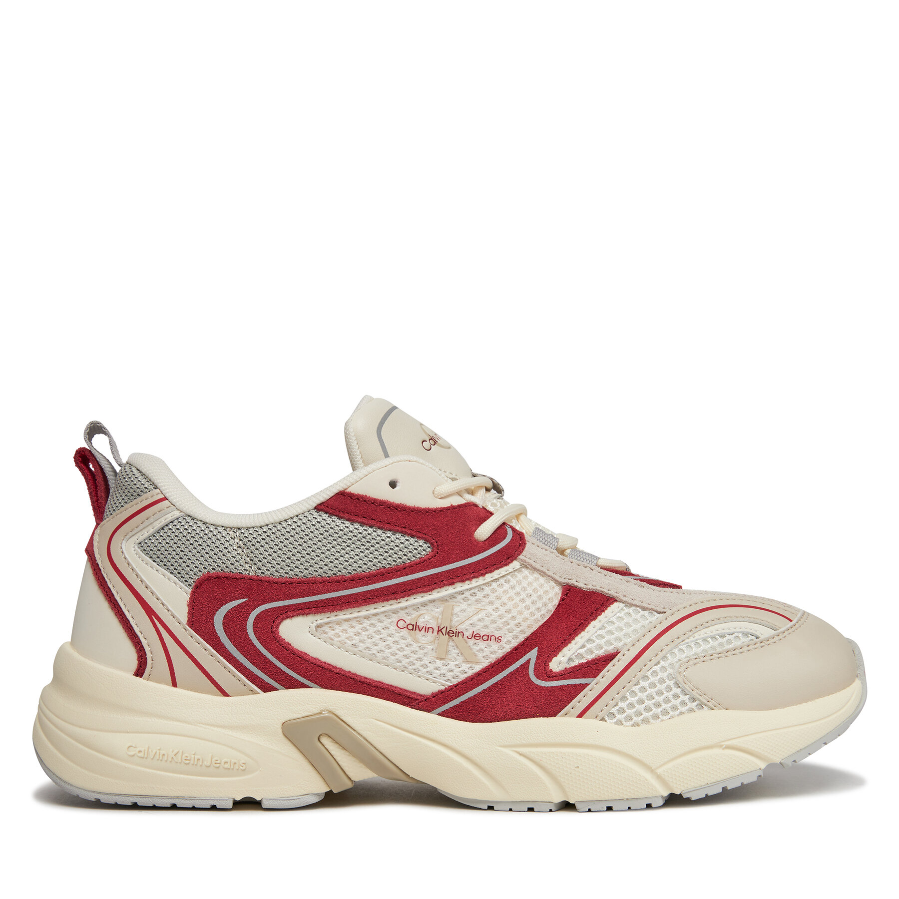 Sneakers Calvin Klein Jeans Retro Tennis Su-Mesh YM0YM00589 Creamy White/Eggshell/Garnet 0GE von Calvin Klein Jeans