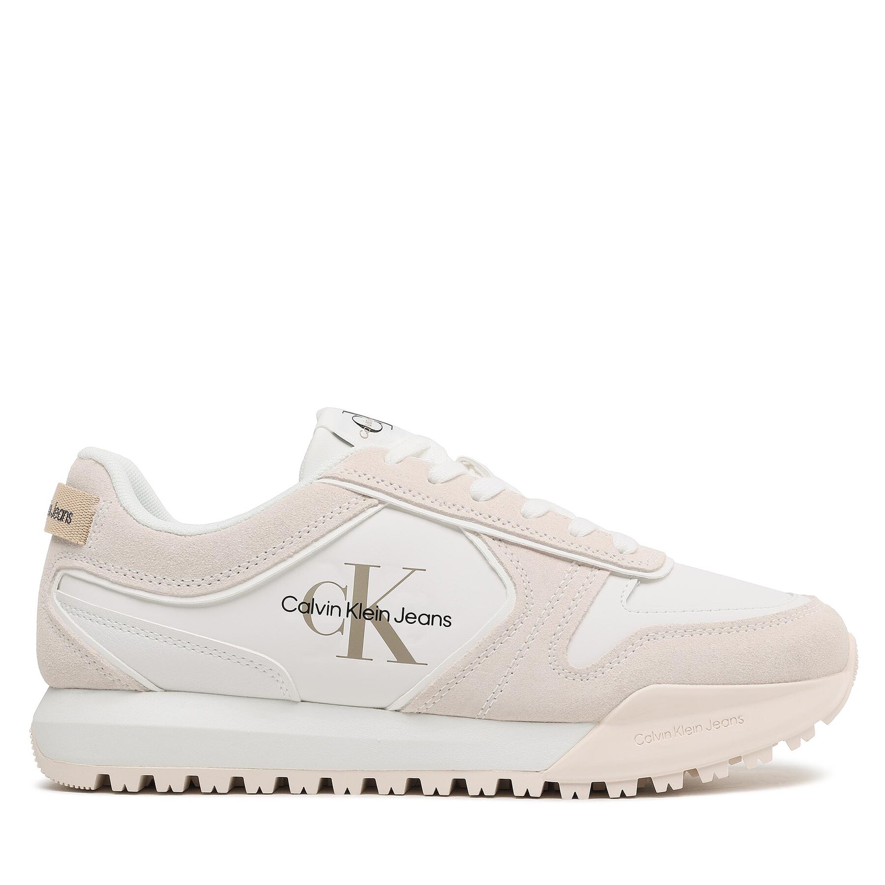 Sneakers Calvin Klein Jeans Toothy Runner Irregular Lines YM0YM00624 White/Ancinet White 0LA von Calvin Klein Jeans