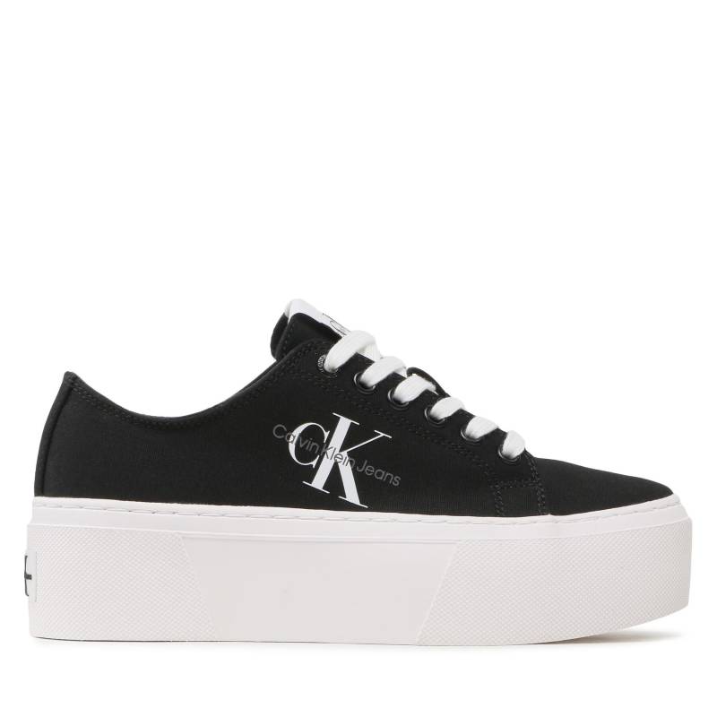 Sneakers aus Stoff Calvin Klein Jeans Flatform+ Cupsole Low Txt YW0YW01033 Schwarz von Calvin Klein Jeans