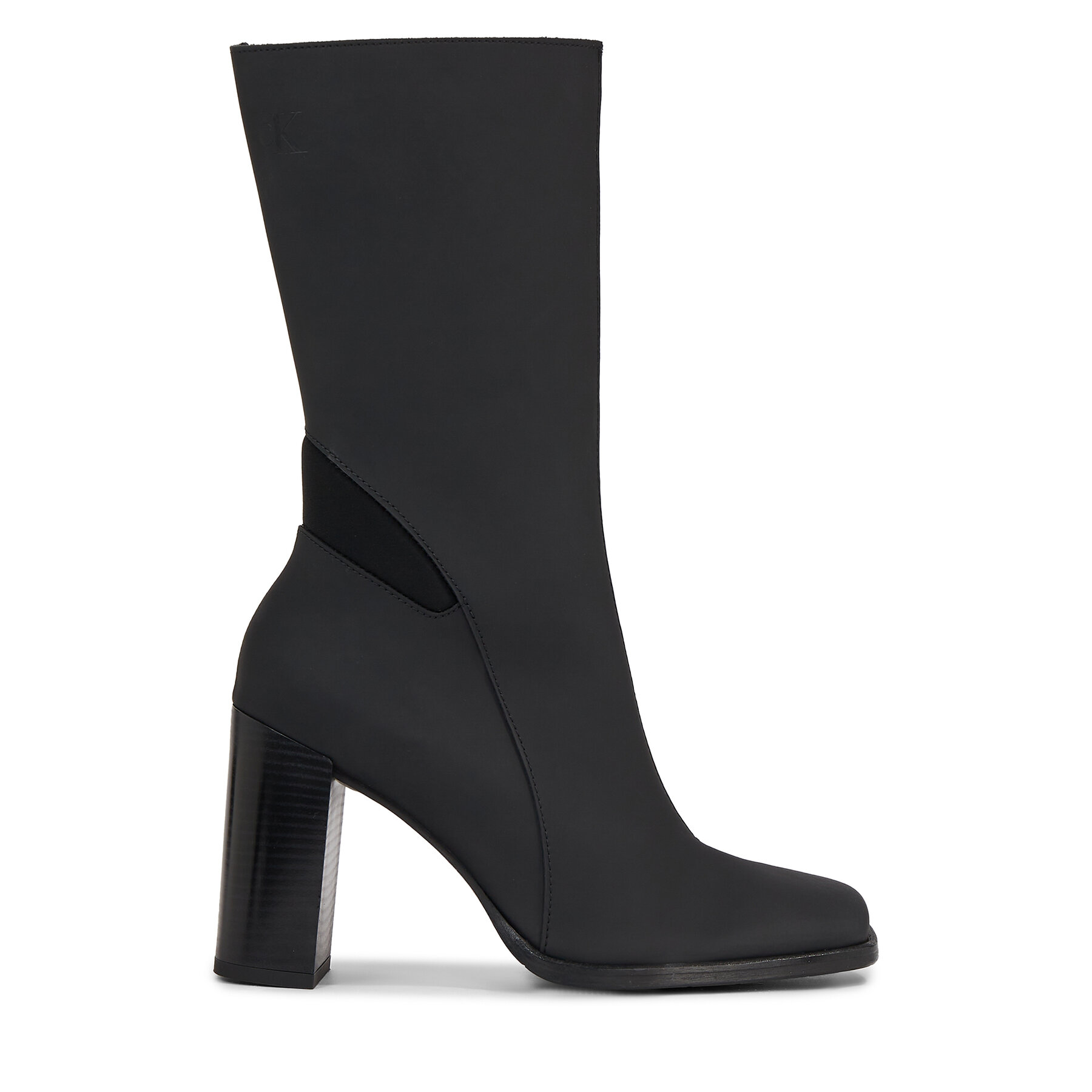 Stiefeletten Calvin Klein Jeans Heel Zip Boot Lth Wn YW0YW01113 Triple Black 0GT von Calvin Klein Jeans