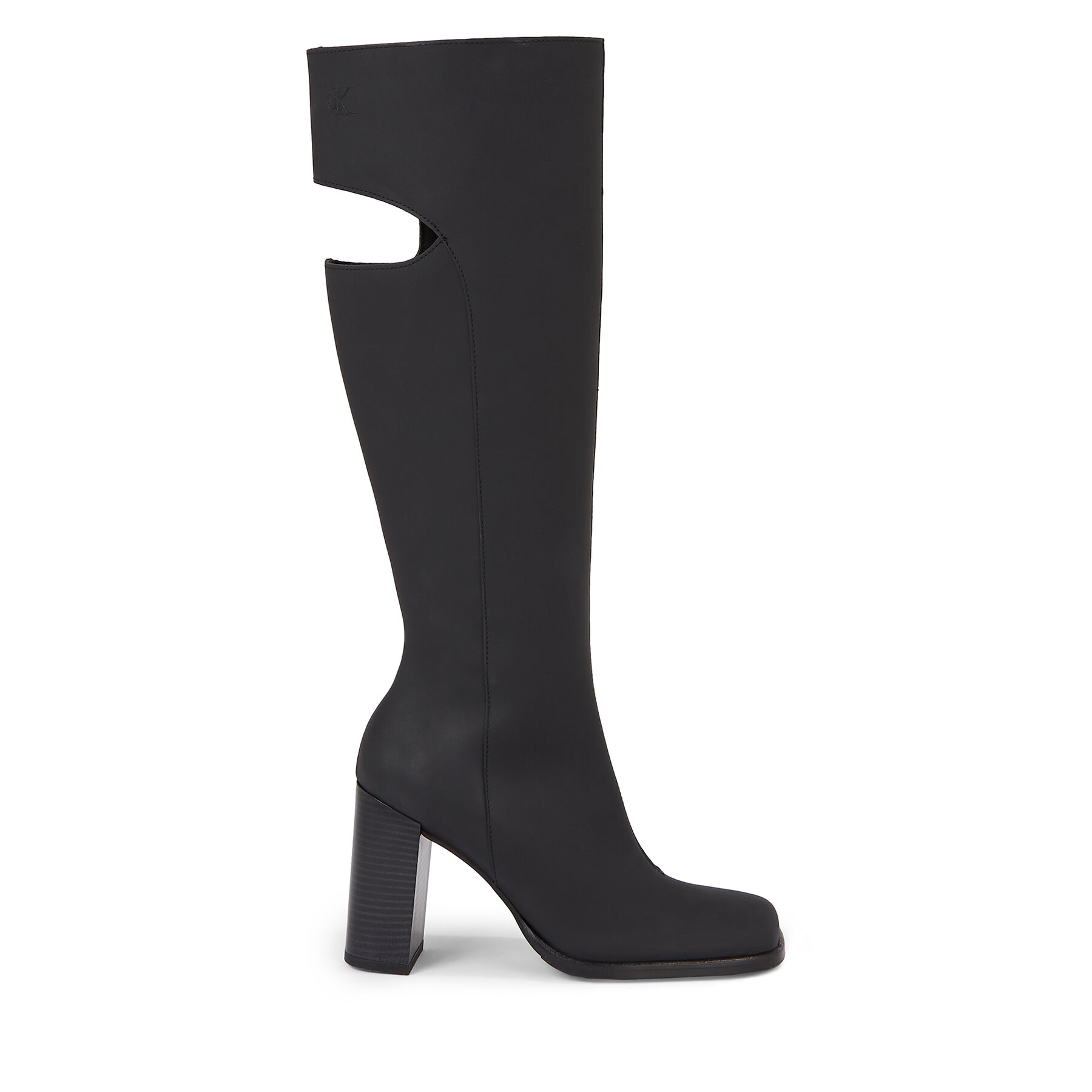 Stiefel Calvin Klein Jeans Long Heel Zip Boot Cut Out Edgy YW0YW01253 Triple Black 0GT von Calvin Klein Jeans