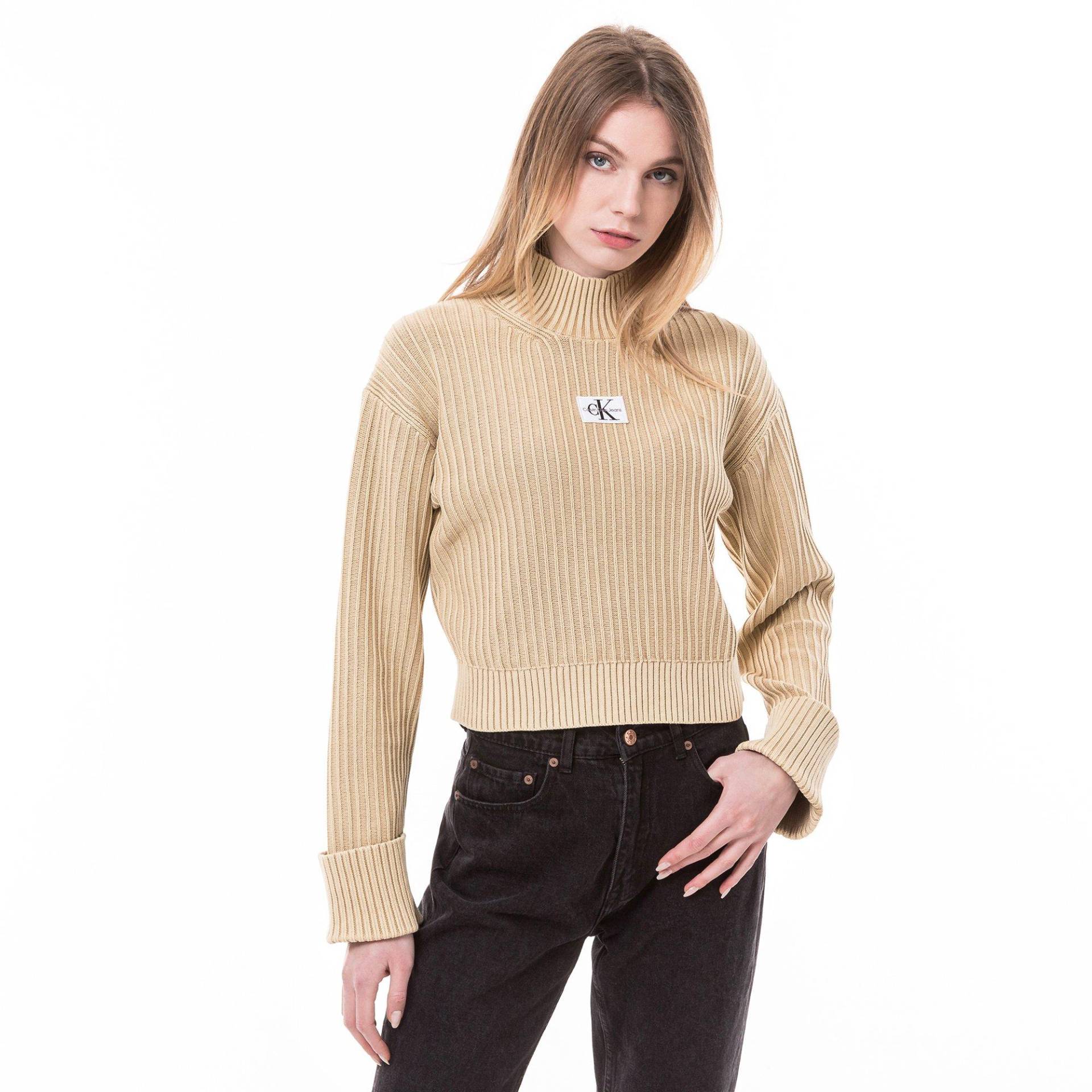 Sweatshirt Damen Beige L von Calvin Klein Jeans