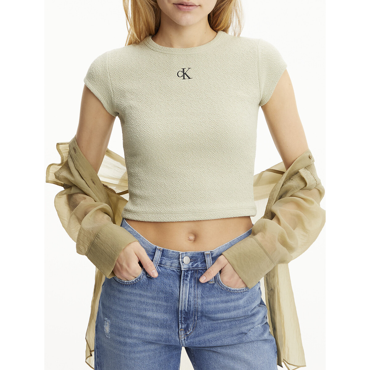 T-Shirt mit rundem Ausschnitt von Calvin Klein Jeans