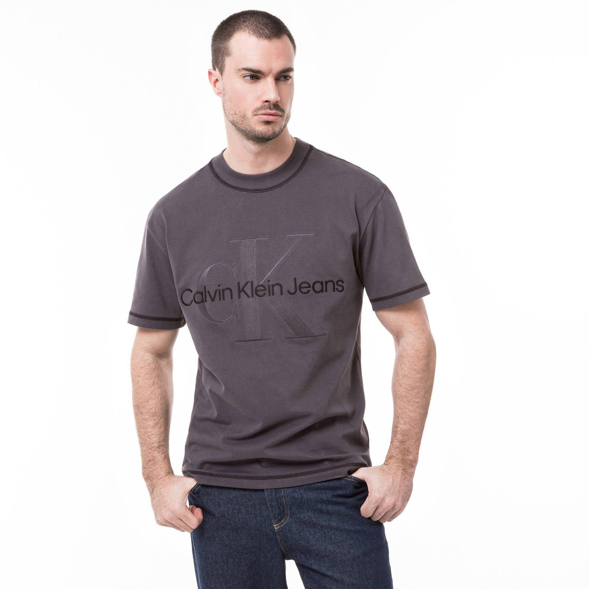T-shirt Herren Dunkelgrau L von Calvin Klein Jeans