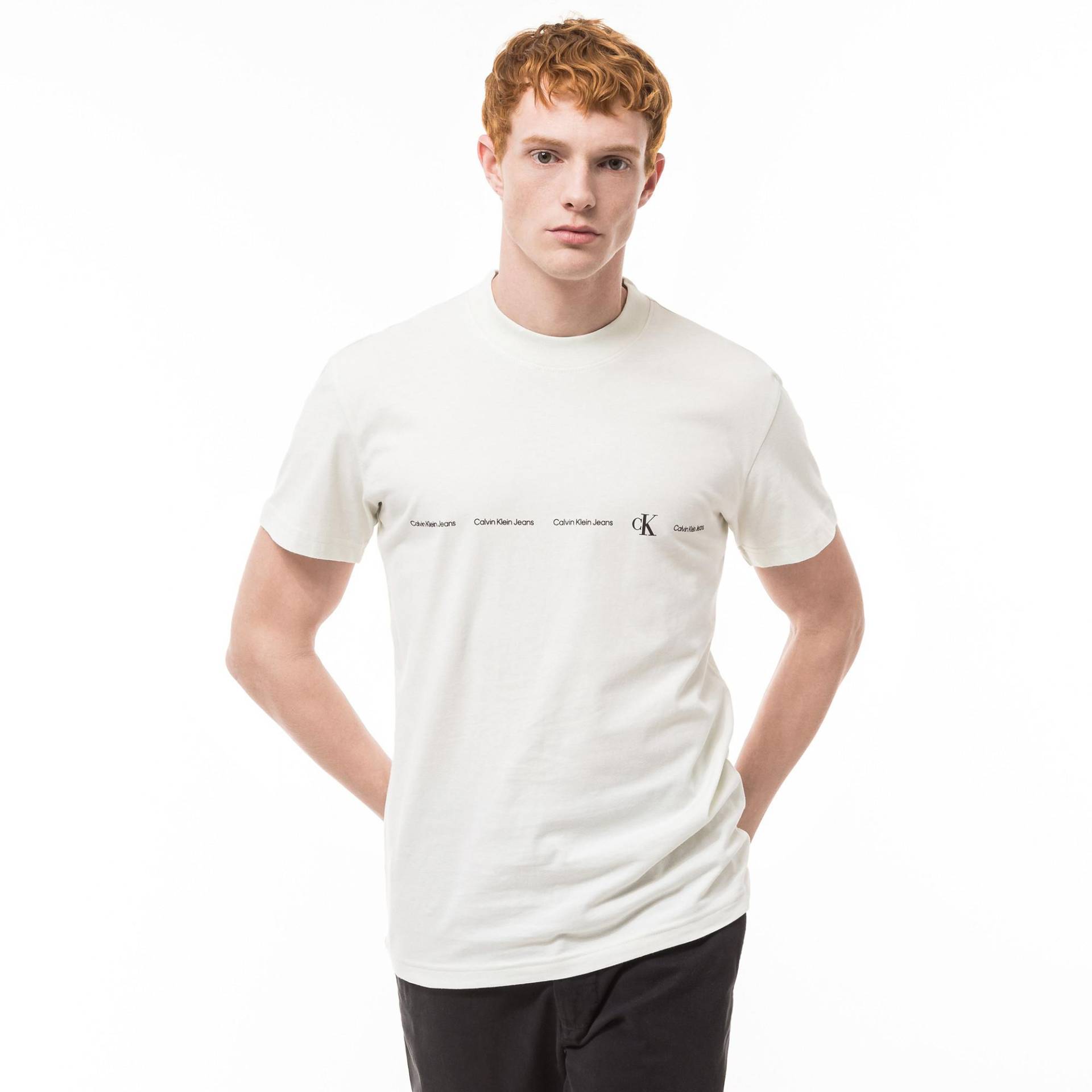 T-shirt Herren Offwhite M von Calvin Klein Jeans