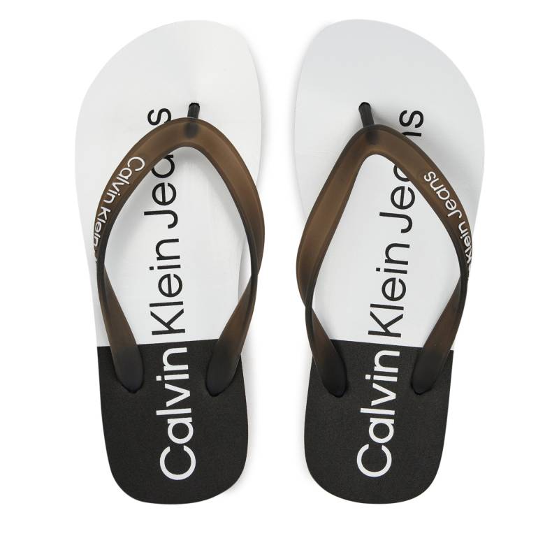 Zehentrenner Calvin Klein Jeans Beach Sandal Flatform Monologo YW0YW01617 Black/Bright White 0GM von Calvin Klein Jeans