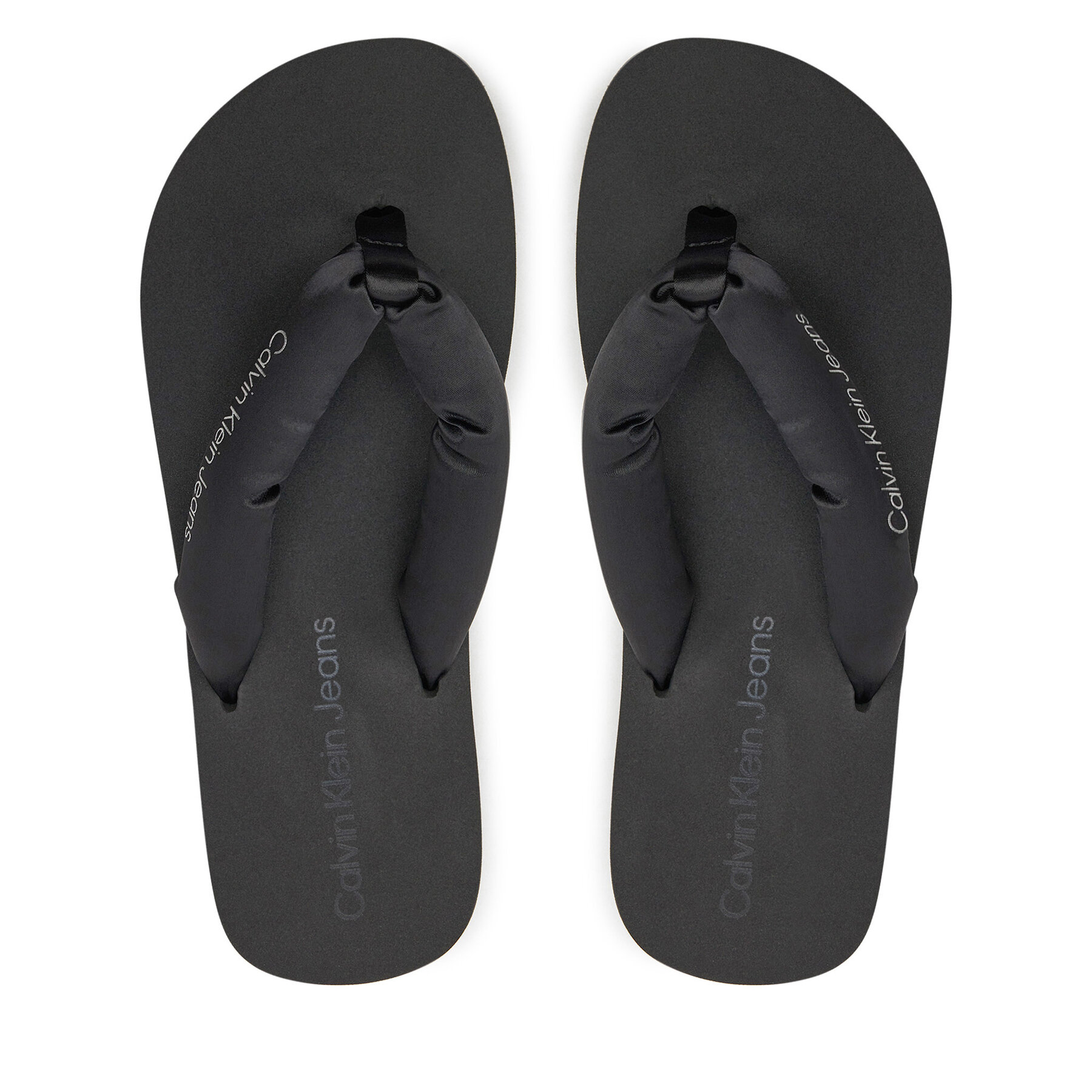 Zehentrenner Calvin Klein Jeans Beach Sandal Flatform Padded Ny YW0YW01400 Black/Reflective Silver 0GN von Calvin Klein Jeans