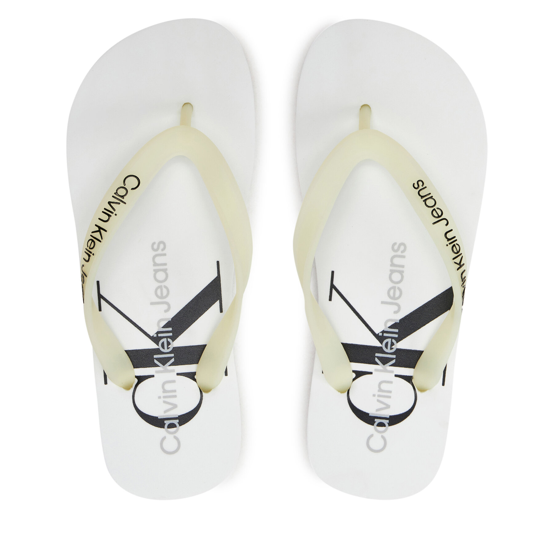 Zehentrenner Calvin Klein Jeans Beach Sandal Monologo Tpu YW0YW01246 White YBR von Calvin Klein Jeans