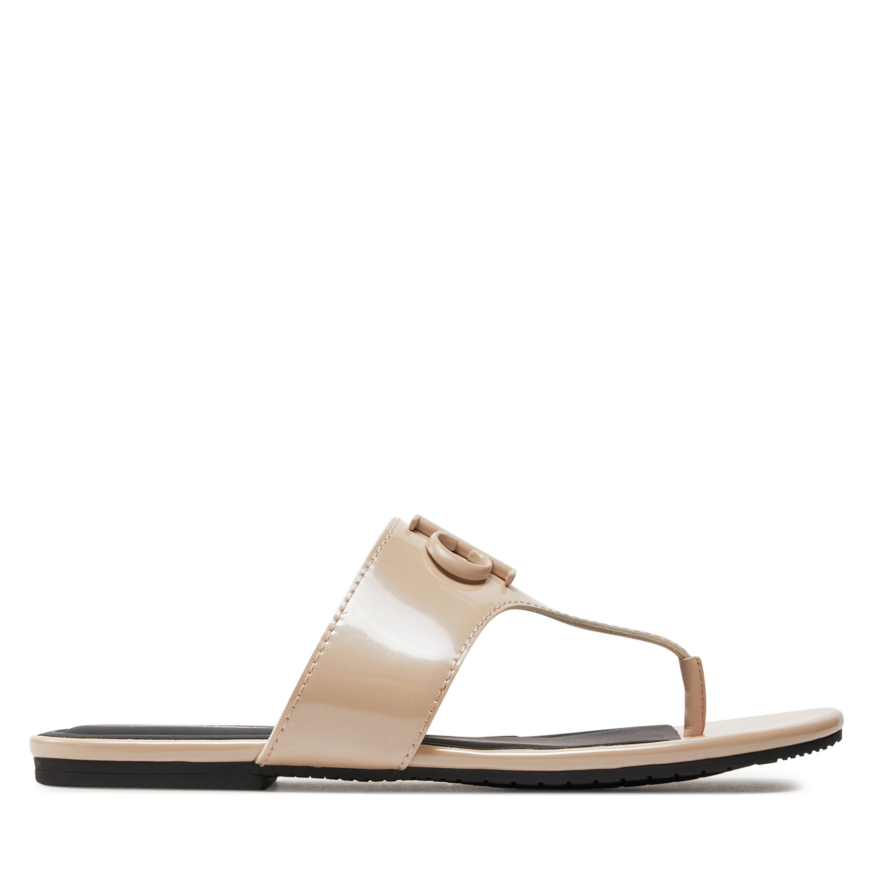 Zehentrenner Calvin Klein Jeans Flat Sandal Slide Toepost Mg Met YW0YW01342 Whisper Pink ABJ von Calvin Klein Jeans