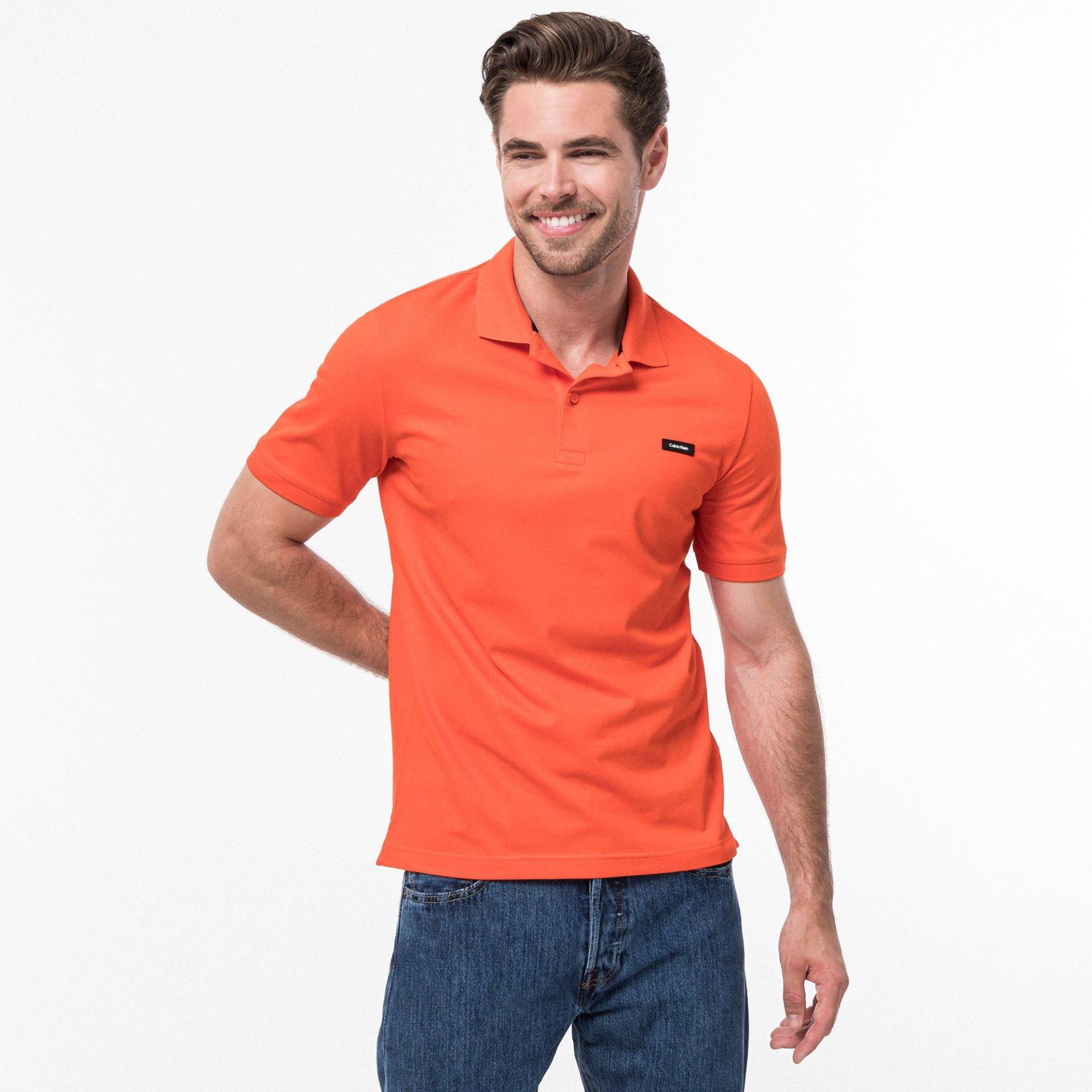 Poloshirt, Kurzarm Herren Orange L von Calvin Klein Men