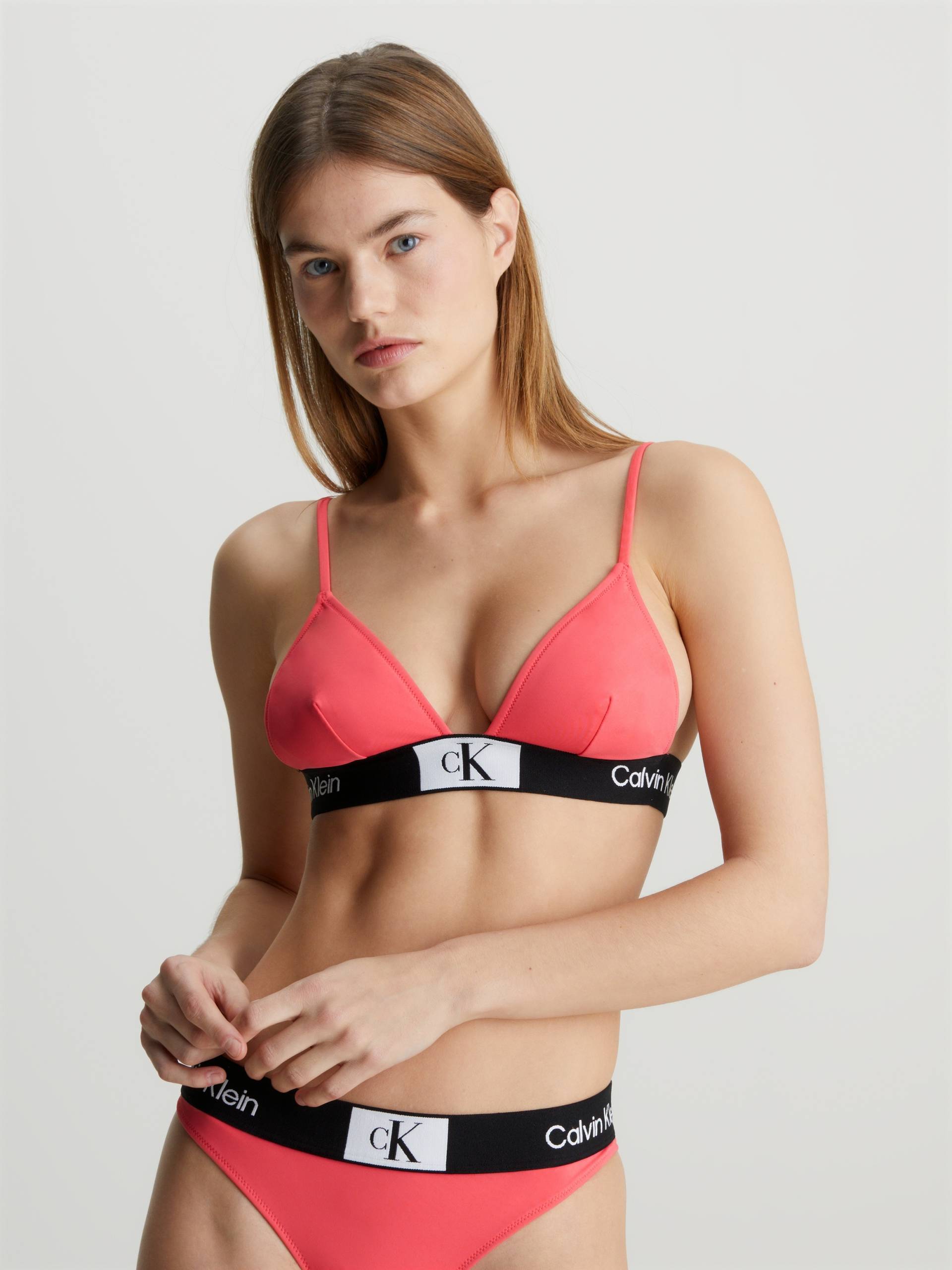 Calvin Klein Swimwear Triangel-Bikini-Top »FIXED TRIANGLE-RP«, mit Logobund von Calvin Klein Swimwear