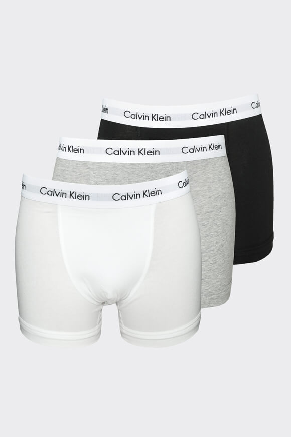 Calvin Klein Underwear Dreierpack Boxershorts | Weiss + Schwarz + Grau meliert | Herren  | L von Calvin Klein Underwear