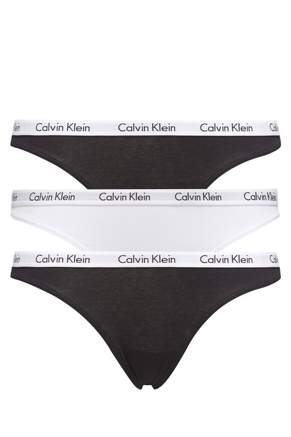 Calvin Klein Underwear Dreierpack Strings | Schwarz + Weiss | Damen  | M von Calvin Klein Underwear