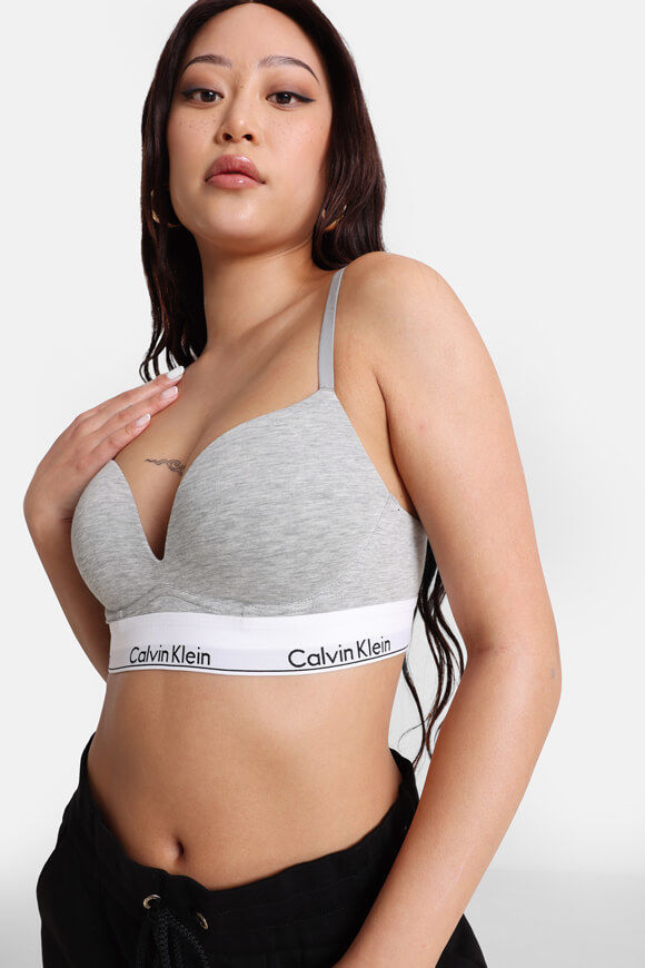 Calvin Klein Underwear Push-Up Plunge-BH | Grey Heather | Damen  | 34 von Calvin Klein Underwear