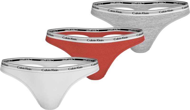 Calvin Klein Underwear Tanga »3 PACK THONG (LOW-RISE)«, (3 St.), String low waist mit Logobund von Calvin Klein Underwear