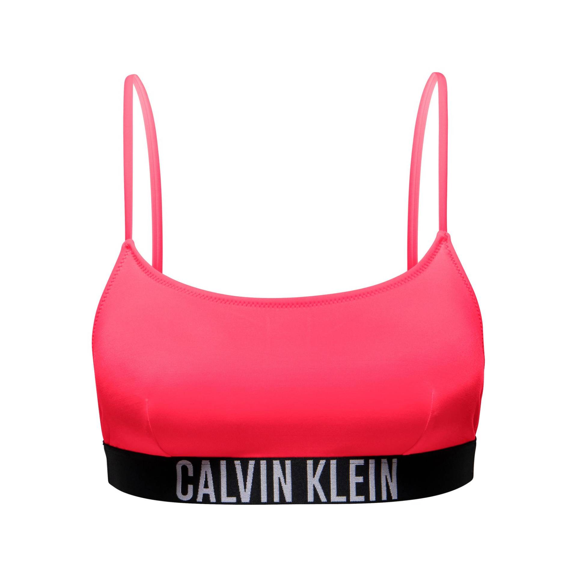 Bikini Oberteil, Bandeau Damen Korall XL von Calvin Klein