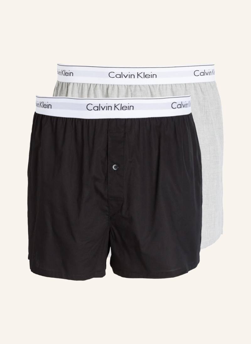 Calvin Klein 2er-Pack Web-Boxershorts Modern Cotton Stretch schwarz von Calvin Klein